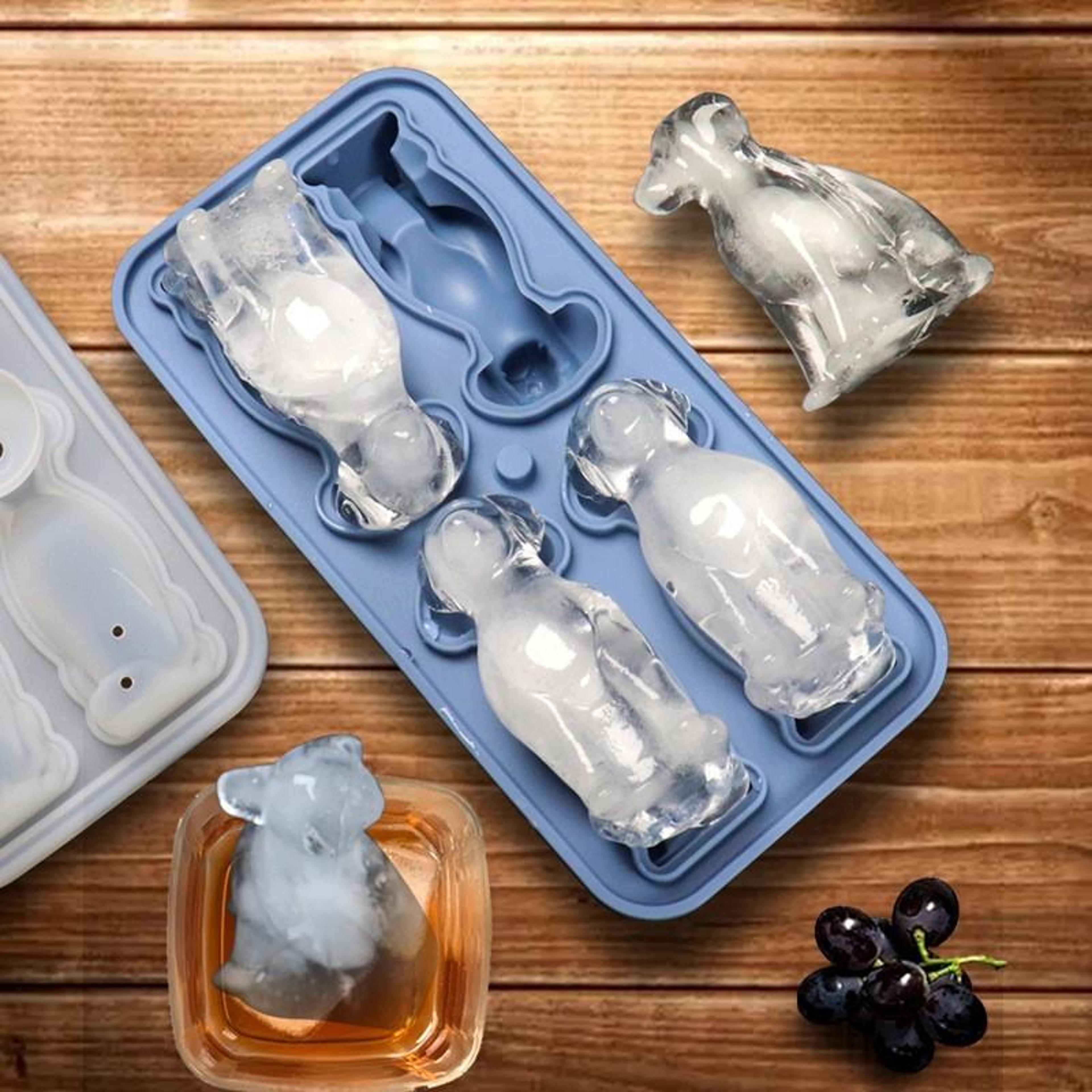 3d dog ice mold silicone tray for drinks & cocktails