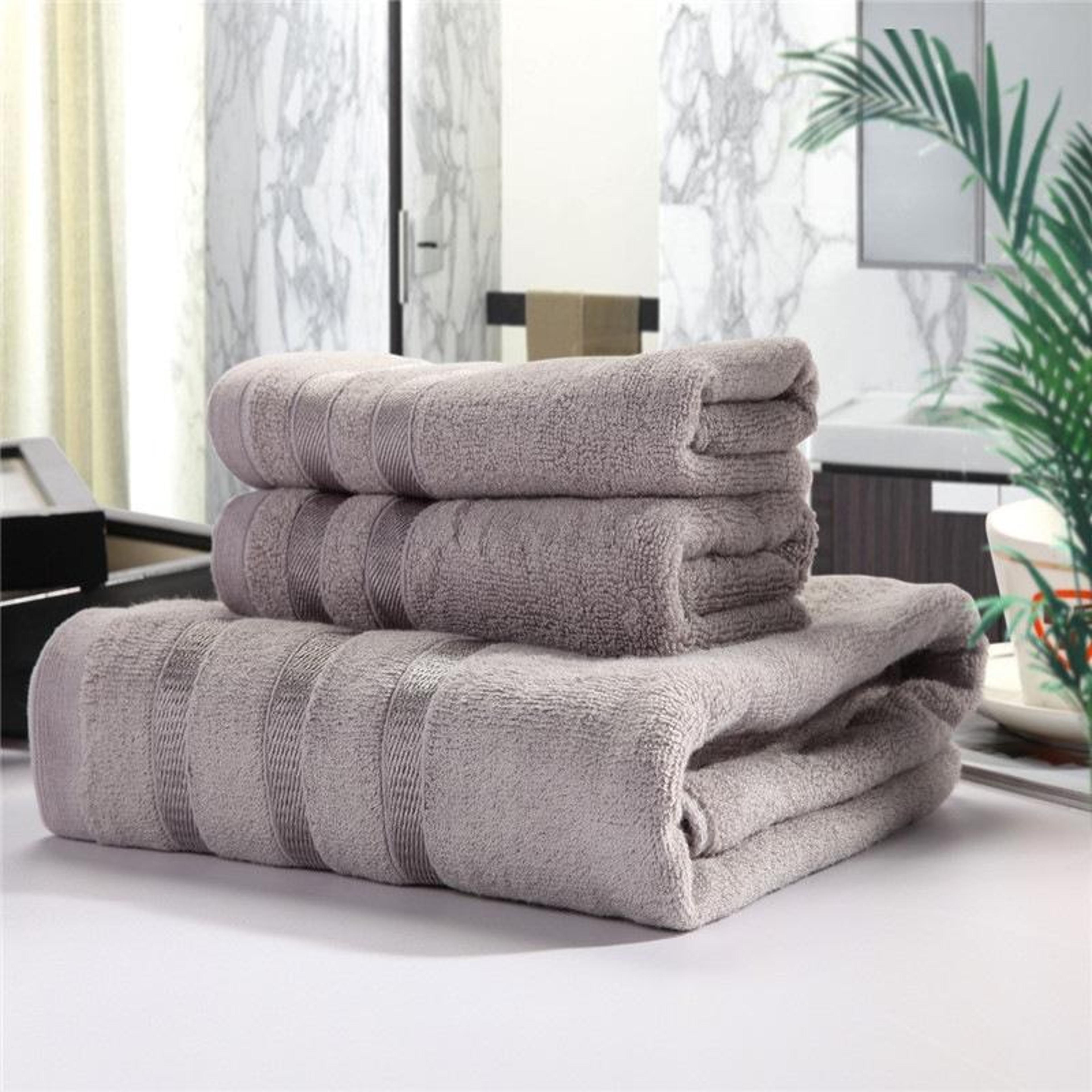 premium 3 piece bamboo cotton towel set, soft plush absorbent towels