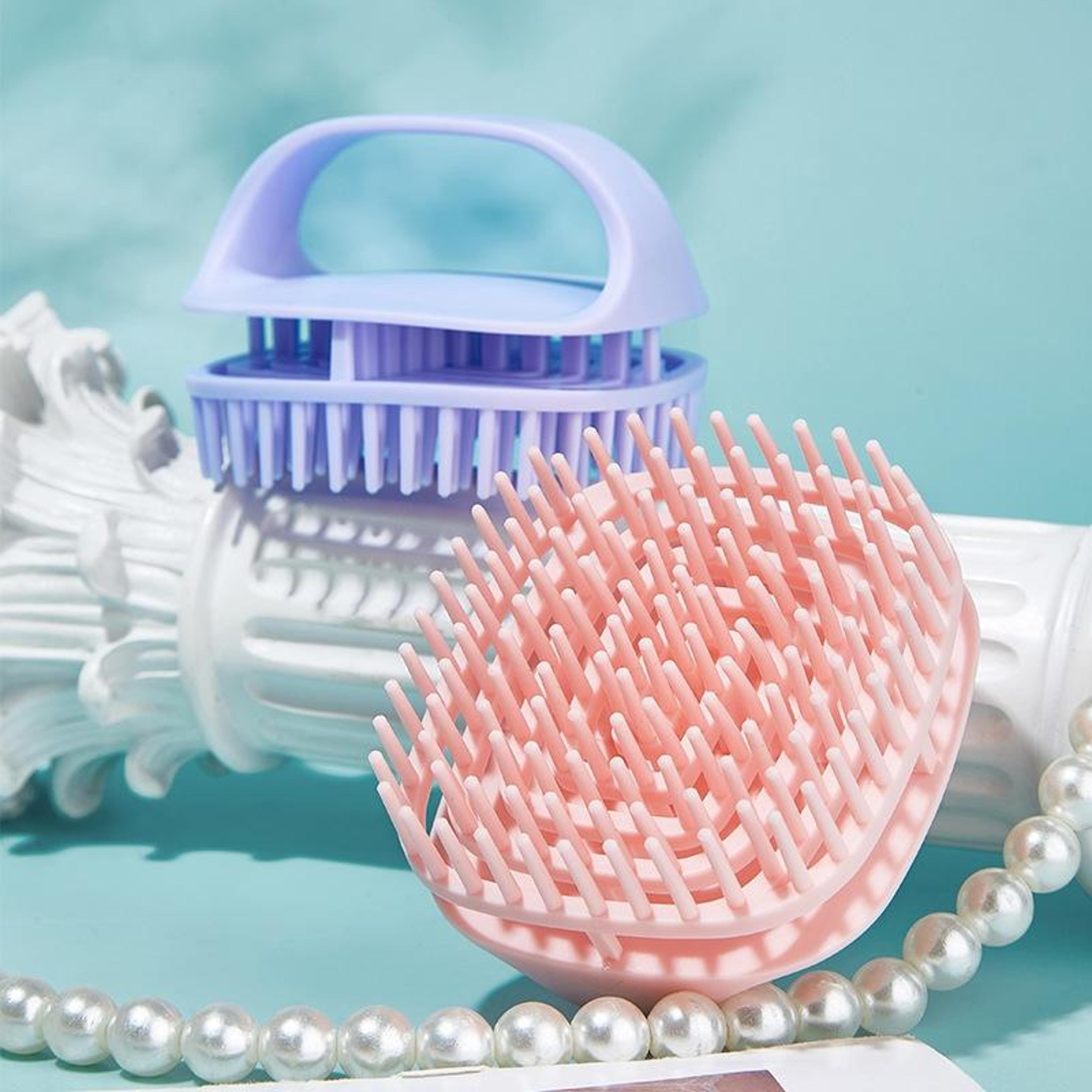 ergonomic silicone scalp massage shampoo brush for deep clean & relaxation