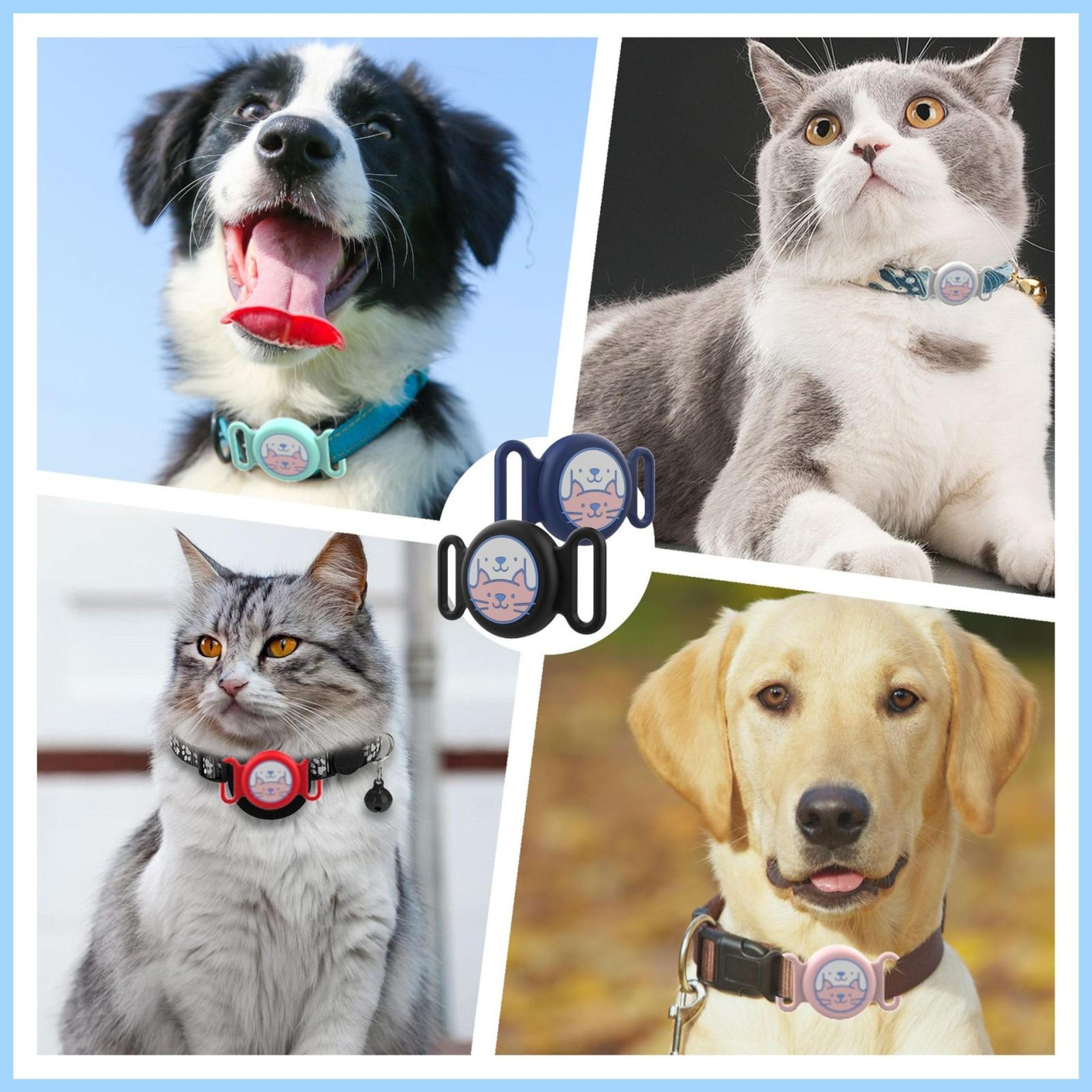 airtag pet collar silicone protective case, waterproof airtag pet tracker holder
