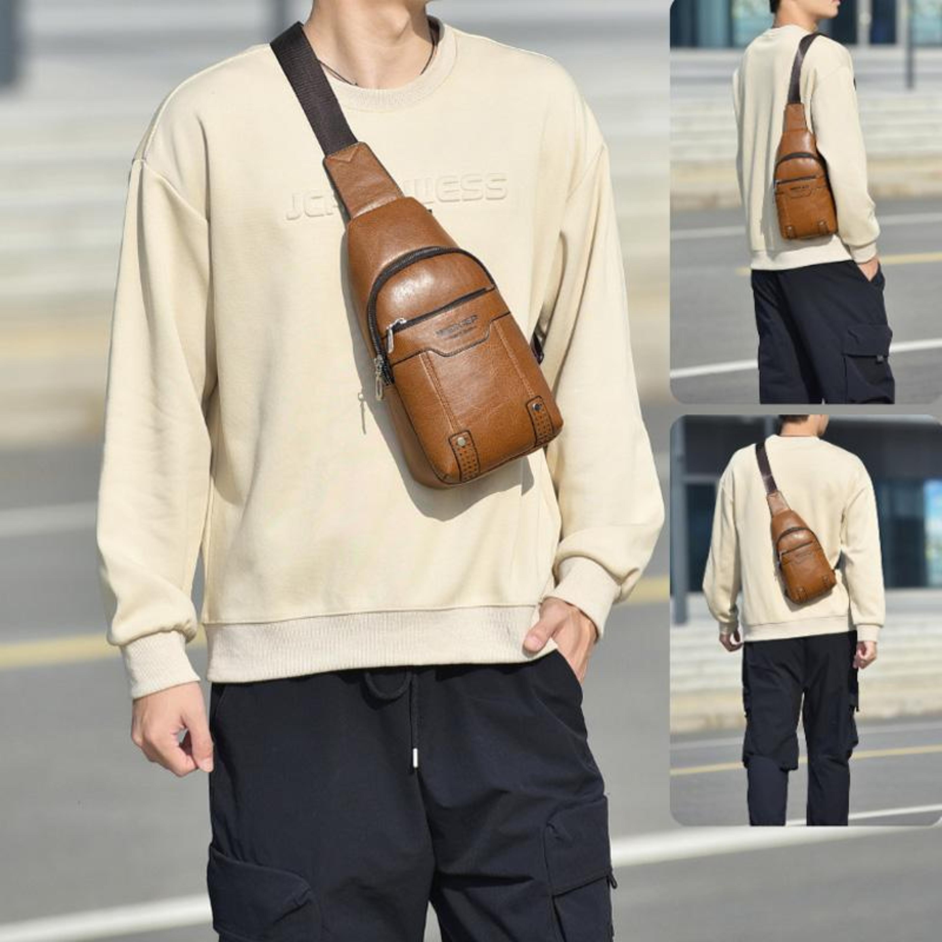 water resistant men chest bag & lightweight crossbody backpack