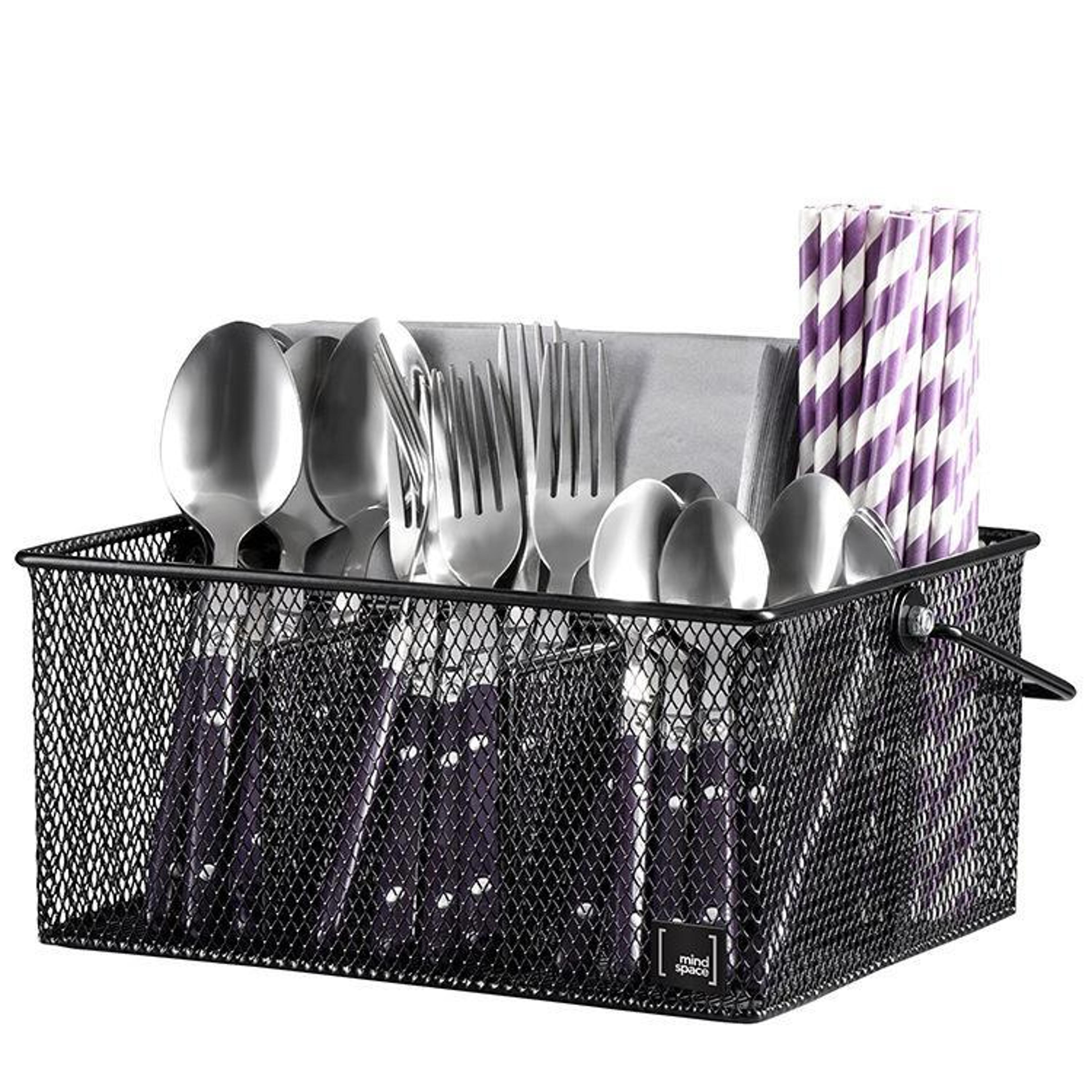 premium iron cutlery & utensil organizer drying rack with handles