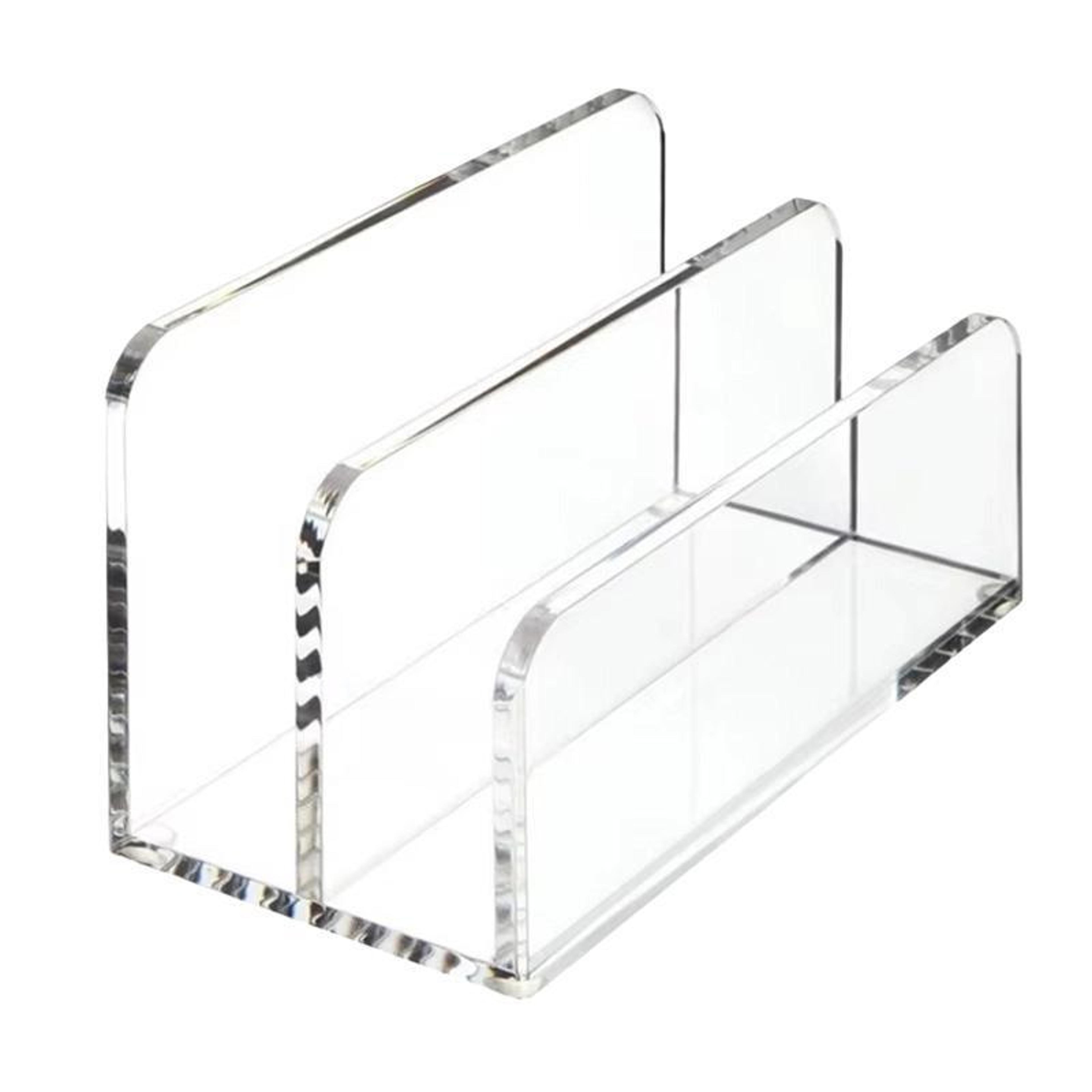 clear acrylic desk file organizer & desktop storage rack