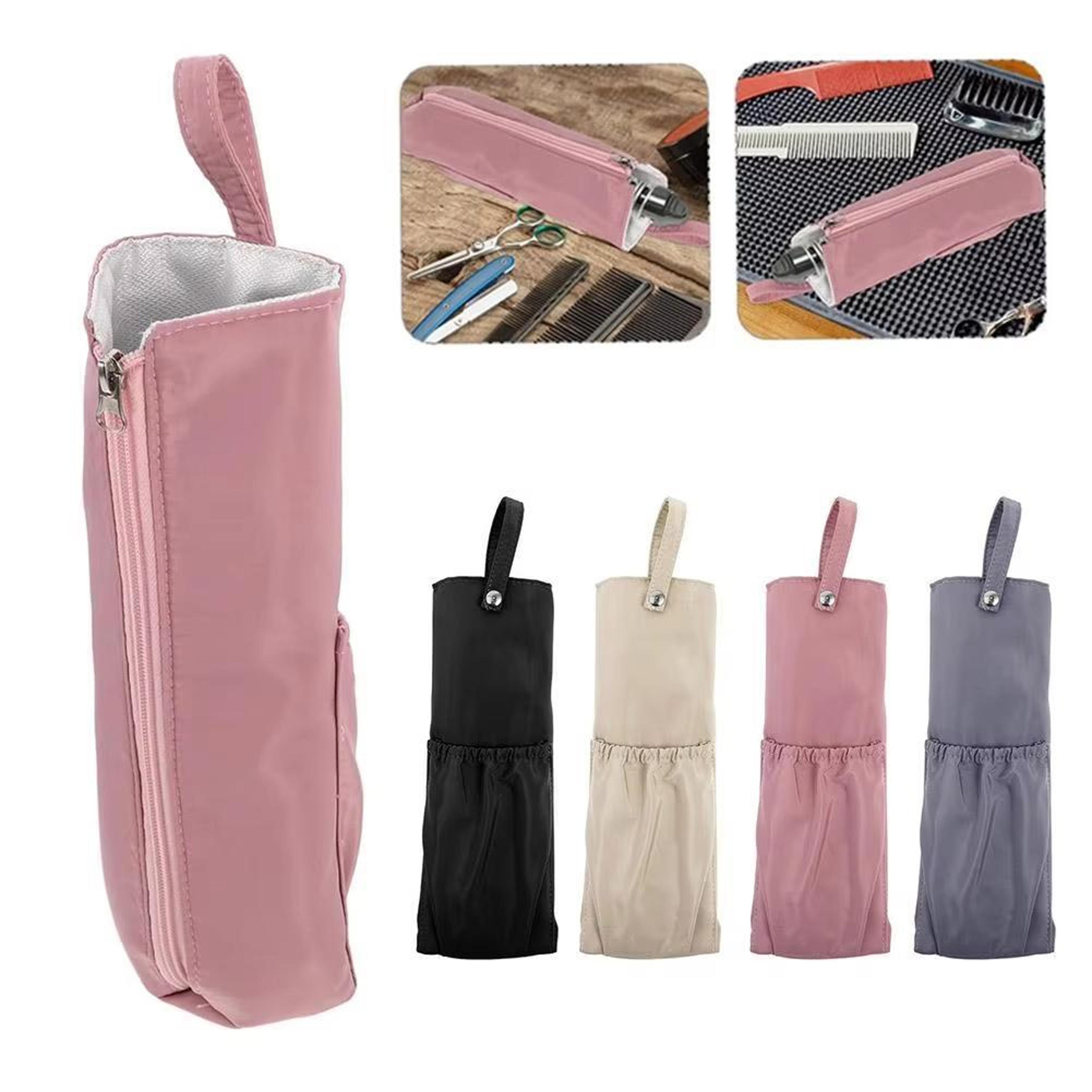 heat resistant hanging hair tool storage bag for curling irons & straighteners