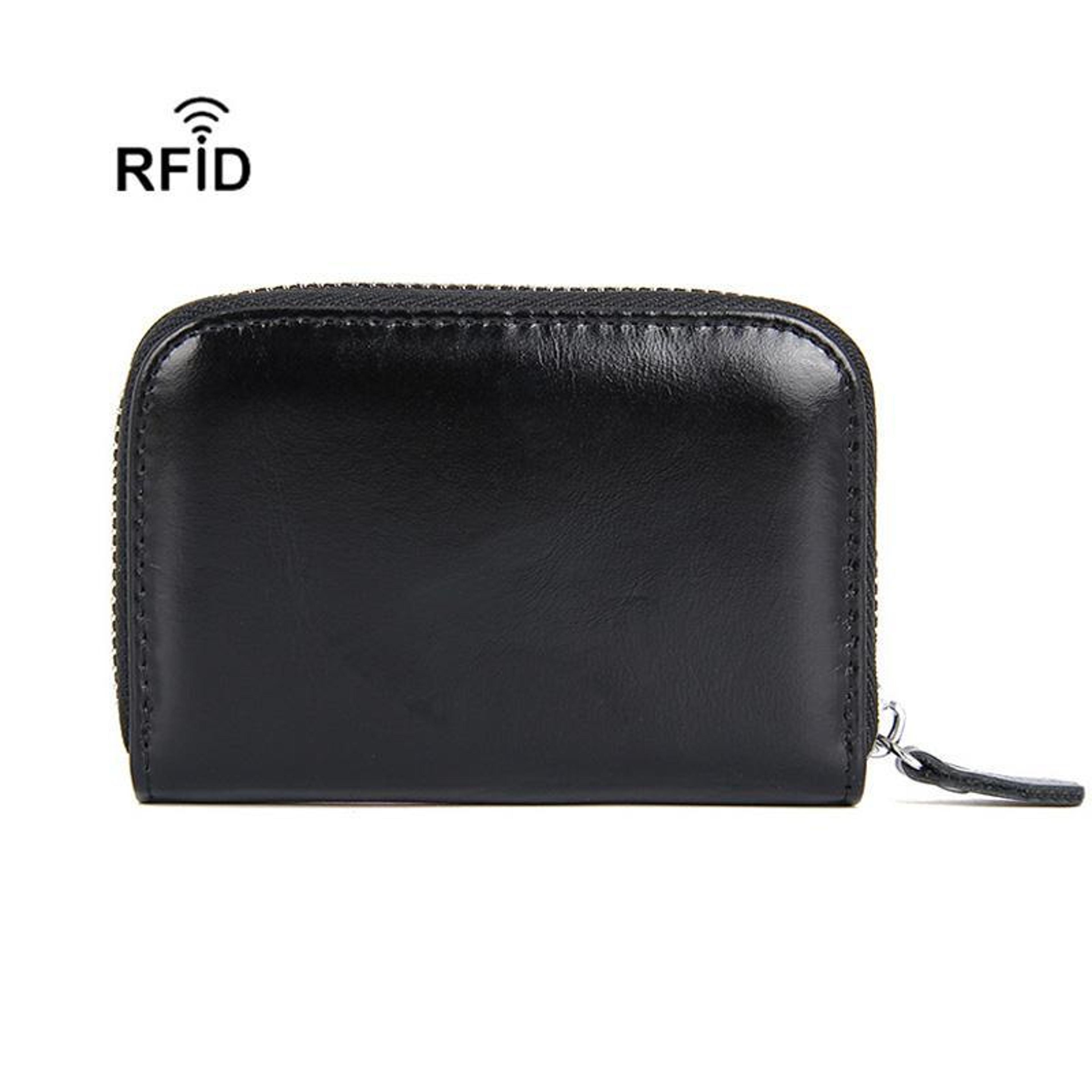 rfid leather accordion card holder wallet, secure multi card organizer
