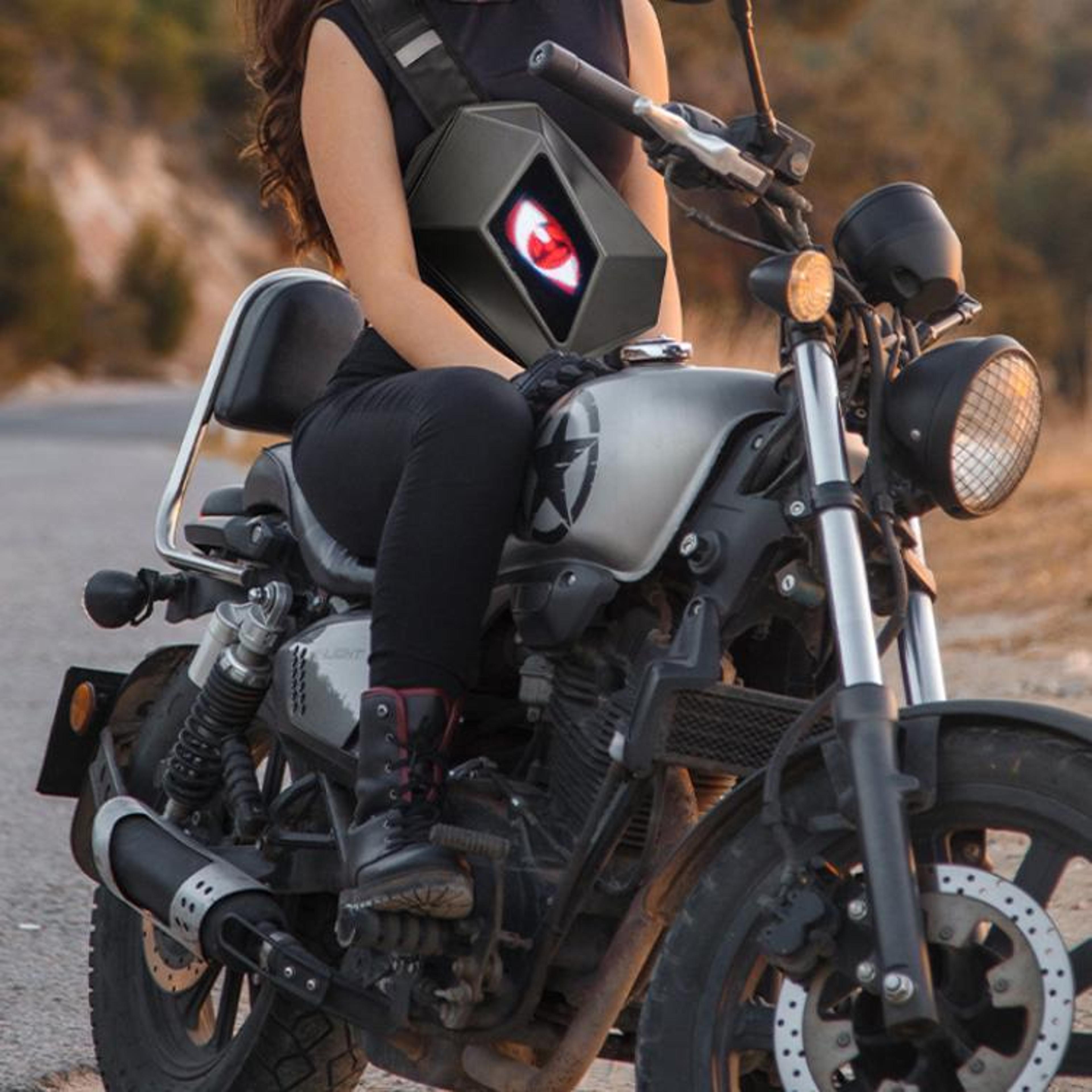 premium led motorcycle shoulder bag with bluetooth led display