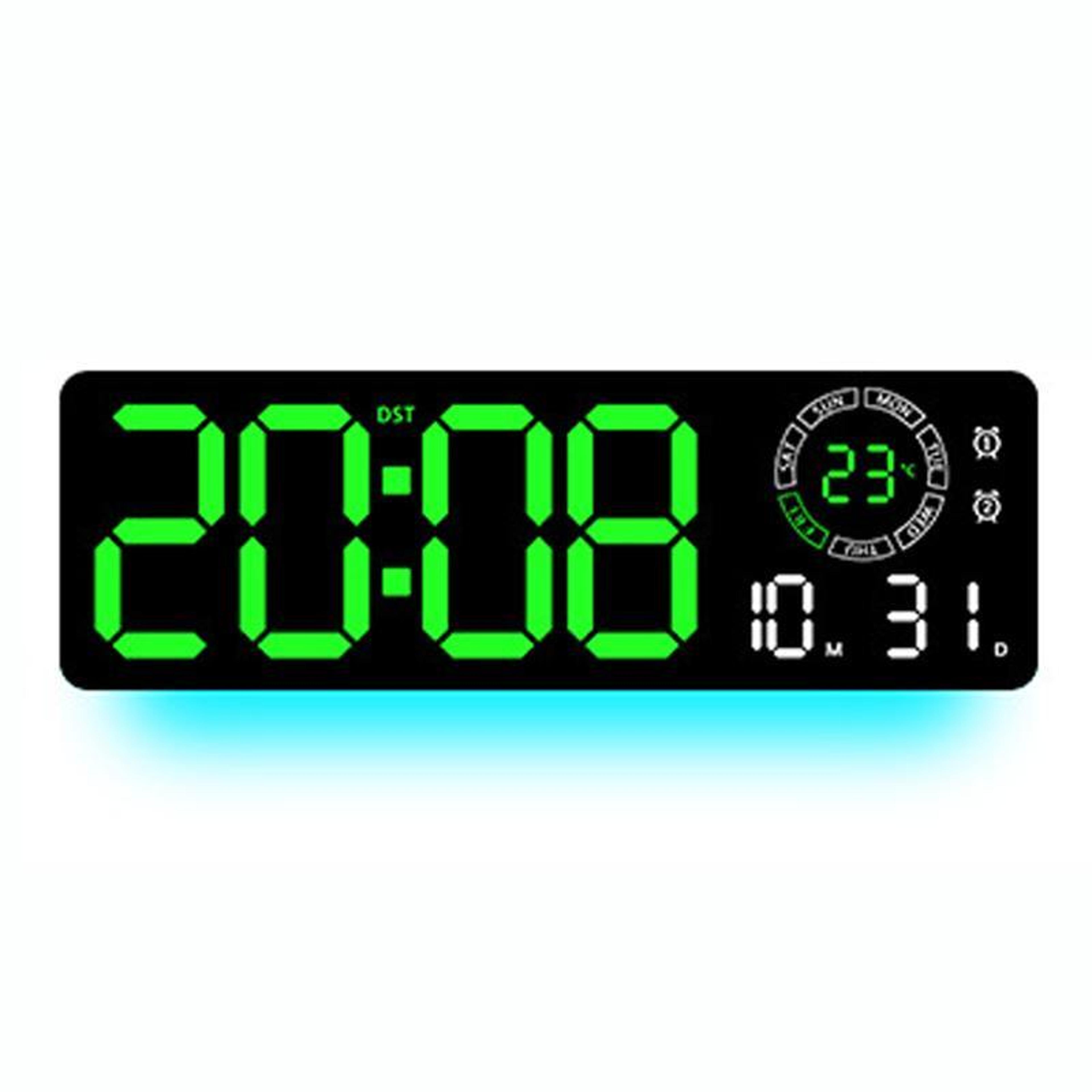 modern led digital wall clock with date temperature & countdown