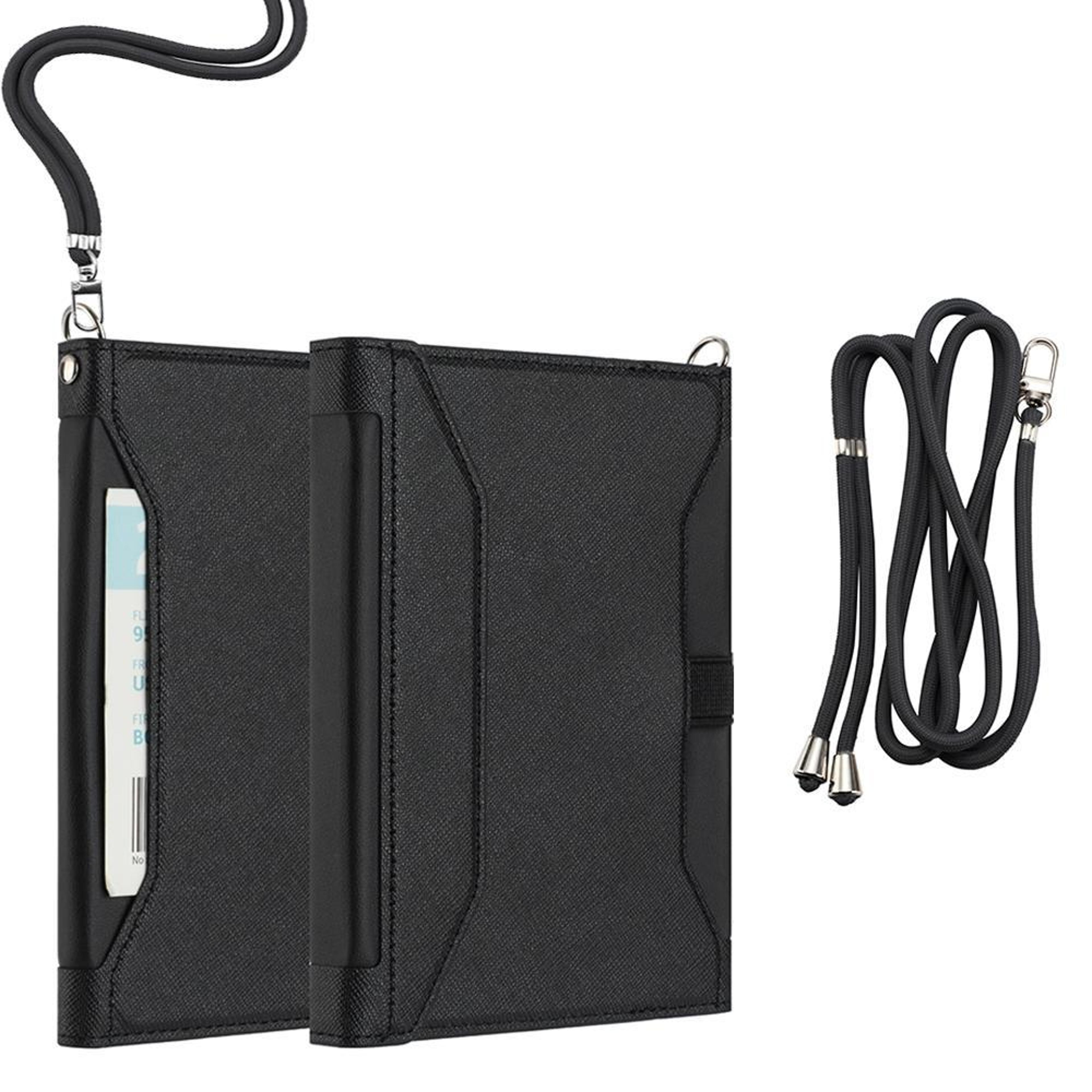 rfid travel passport wallet with lanyard & document organizer