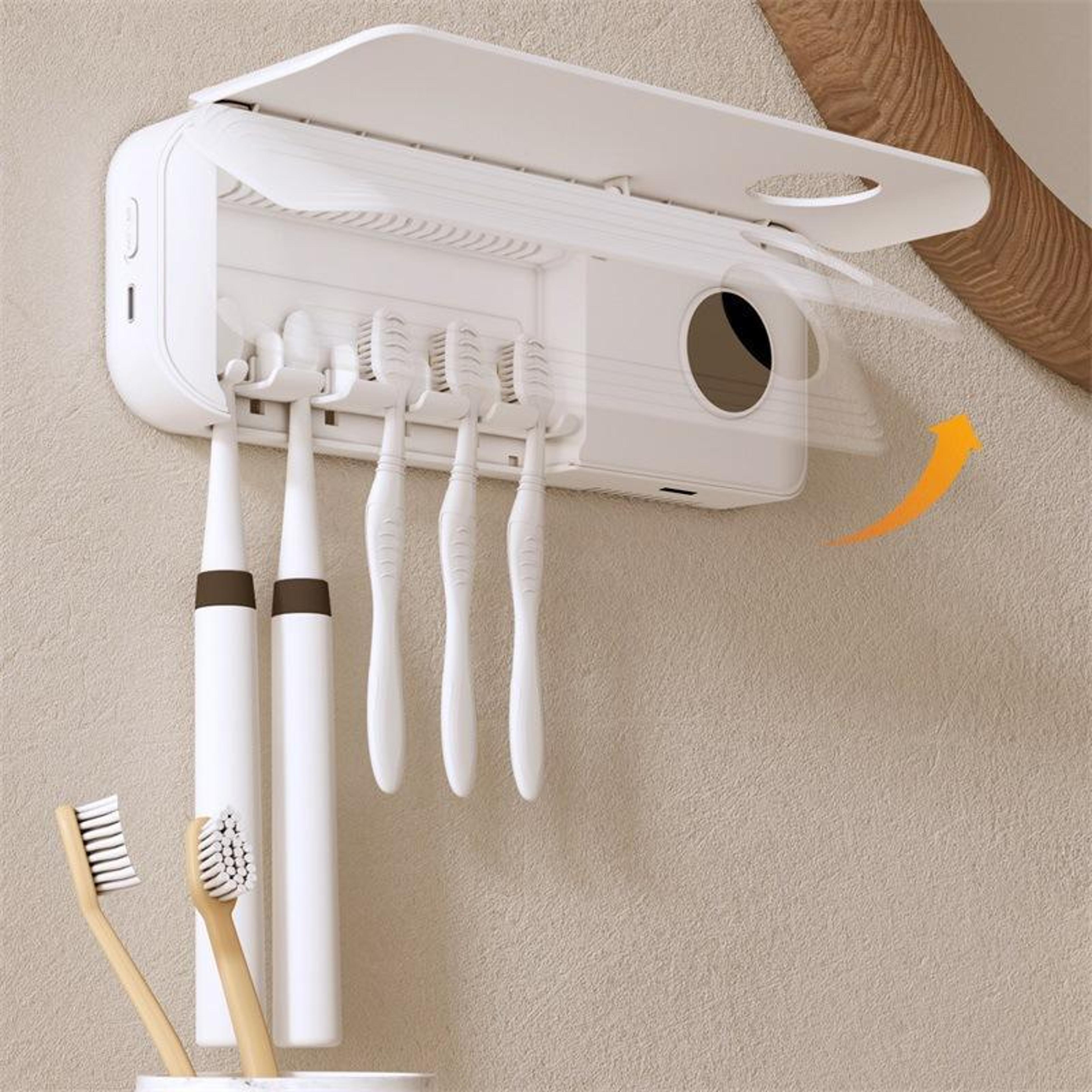 smart uv toothbrush sterilizer & drying holder with auto sensor and temperature display