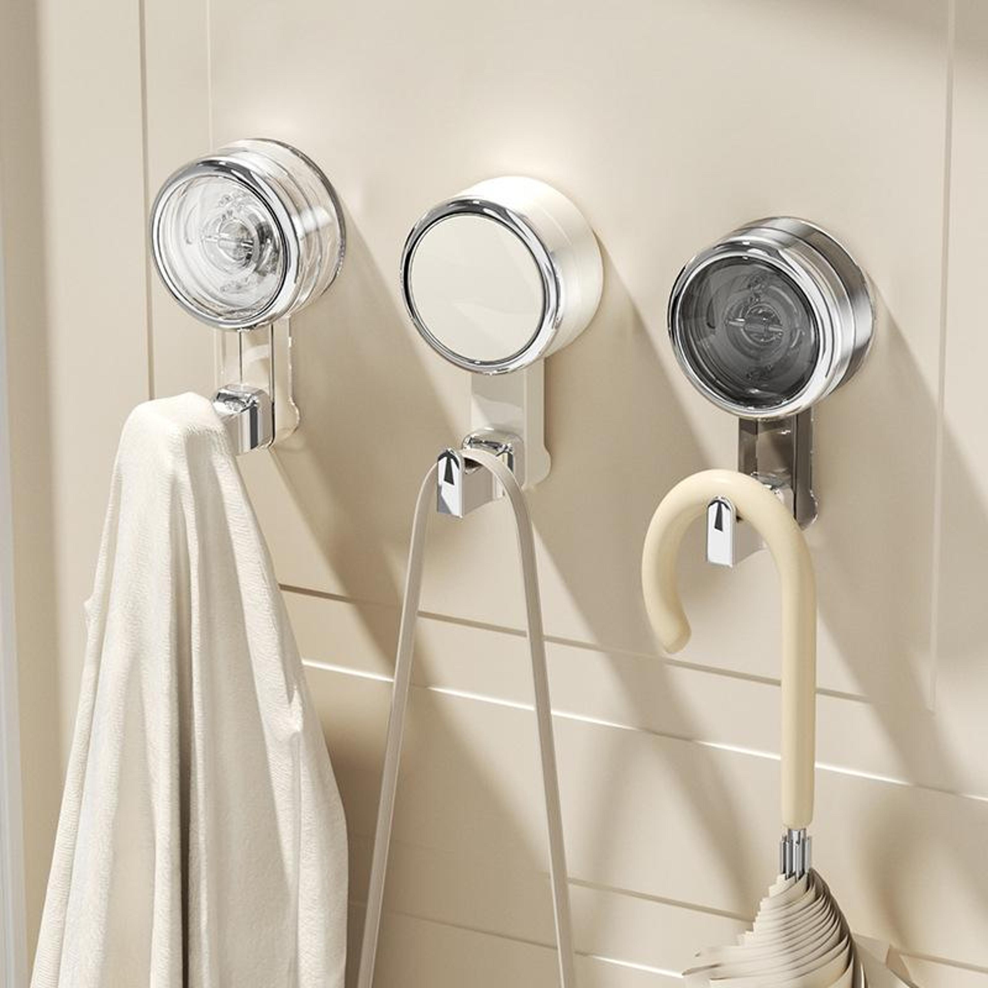 no drill suction cup hooks wall mount bathroom organizer