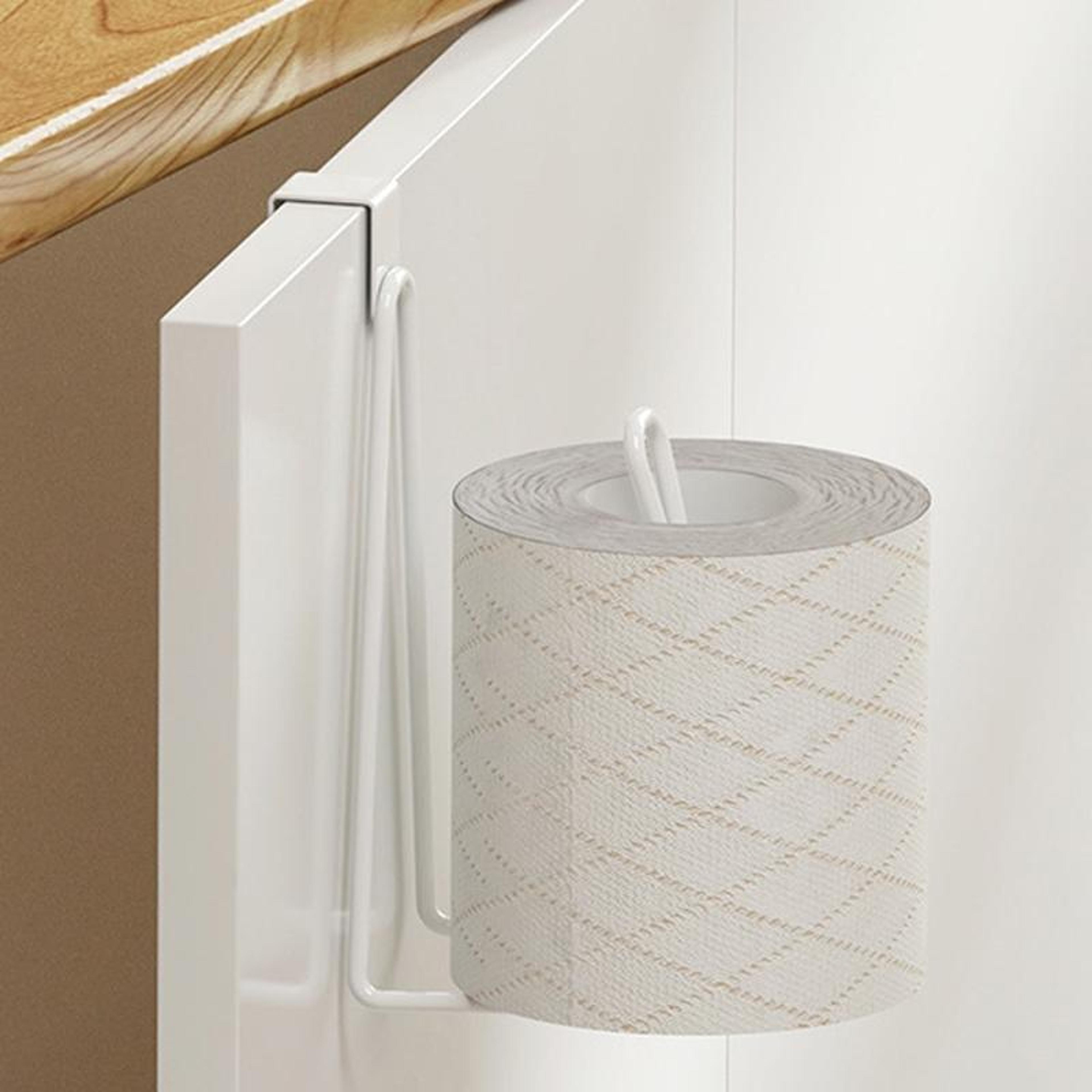 no drill over door towel holder & paper towel rack shelf organizer