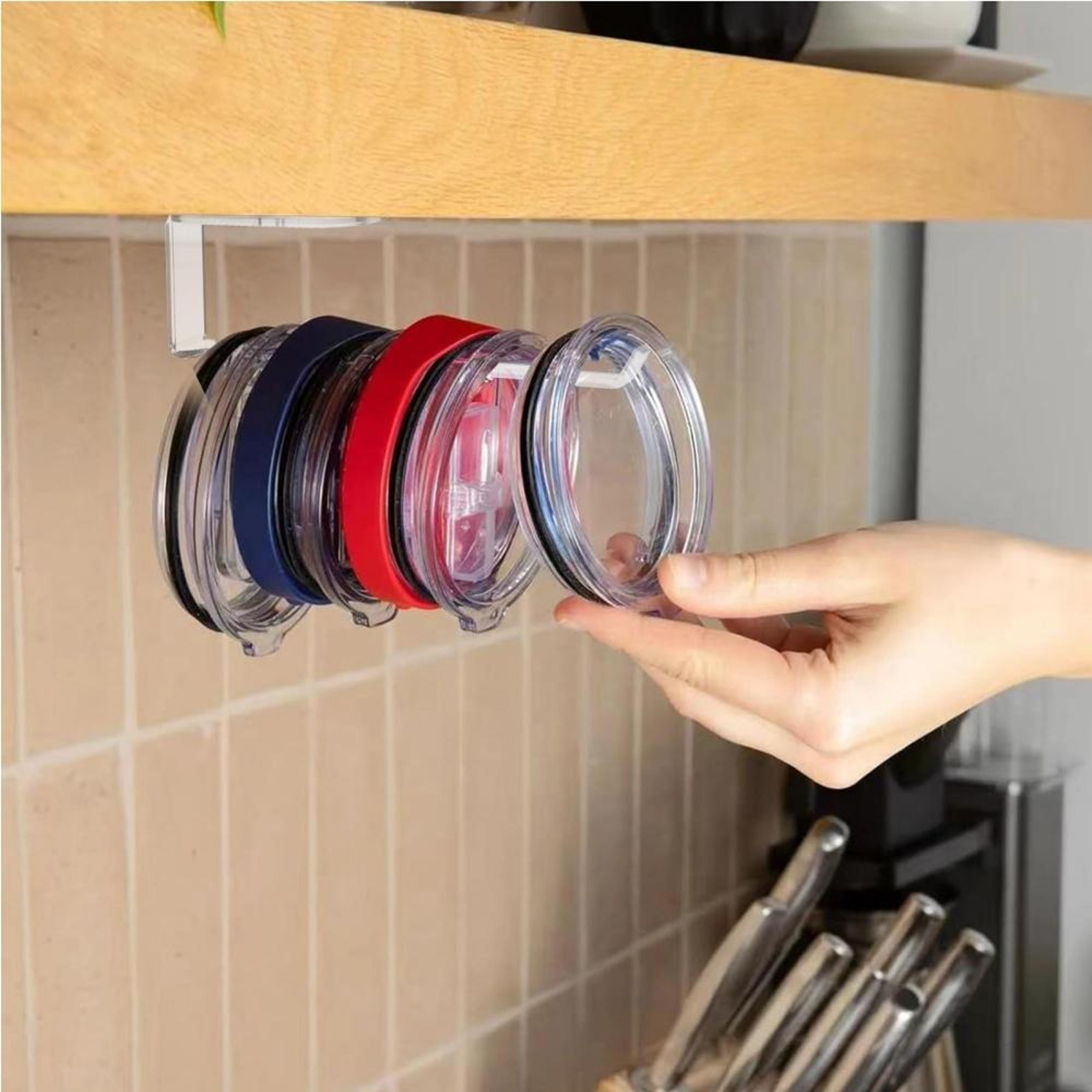 cup lid organizer rack wall mount storage holder