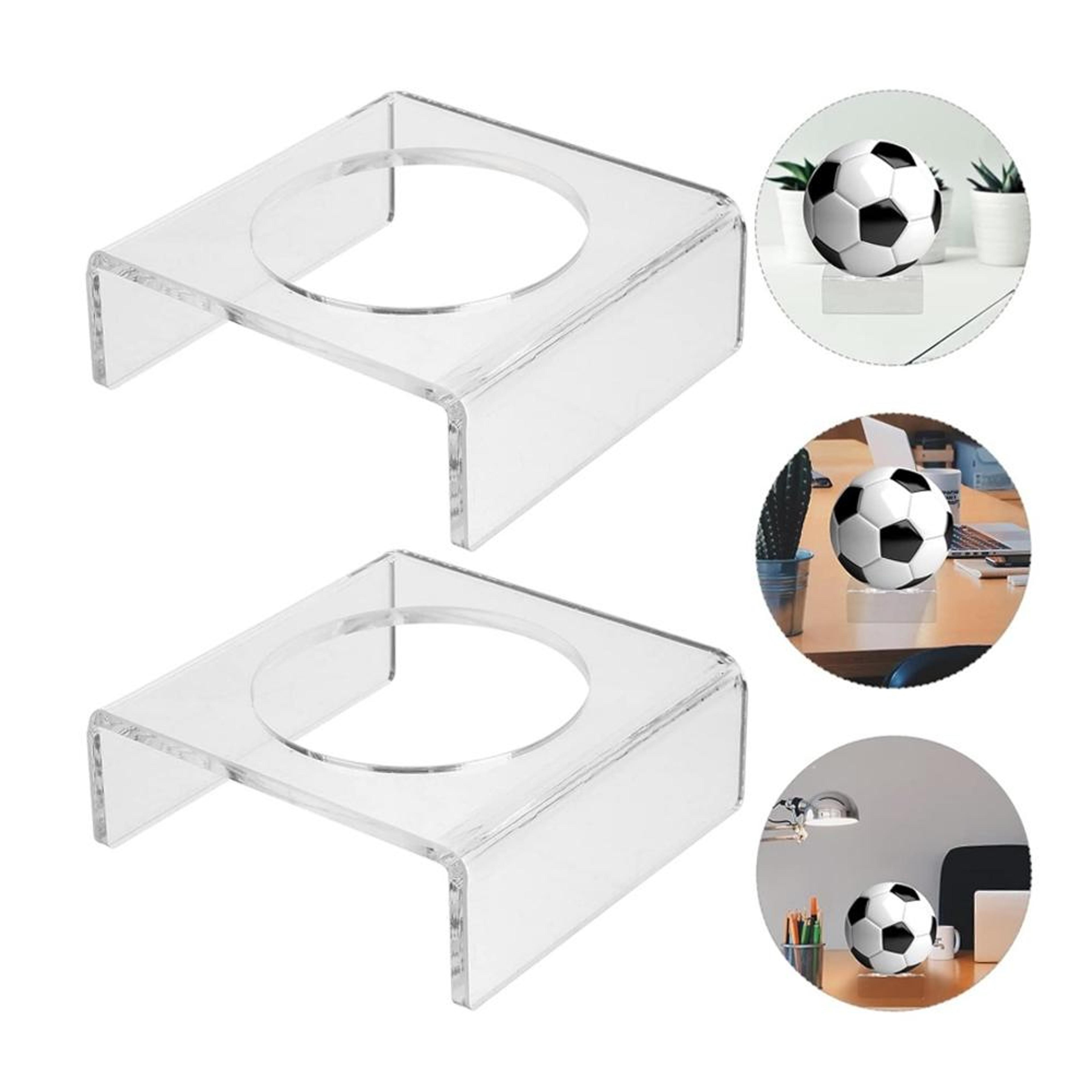 premium acrylic football display stand set for sports ball showcase 2pcs