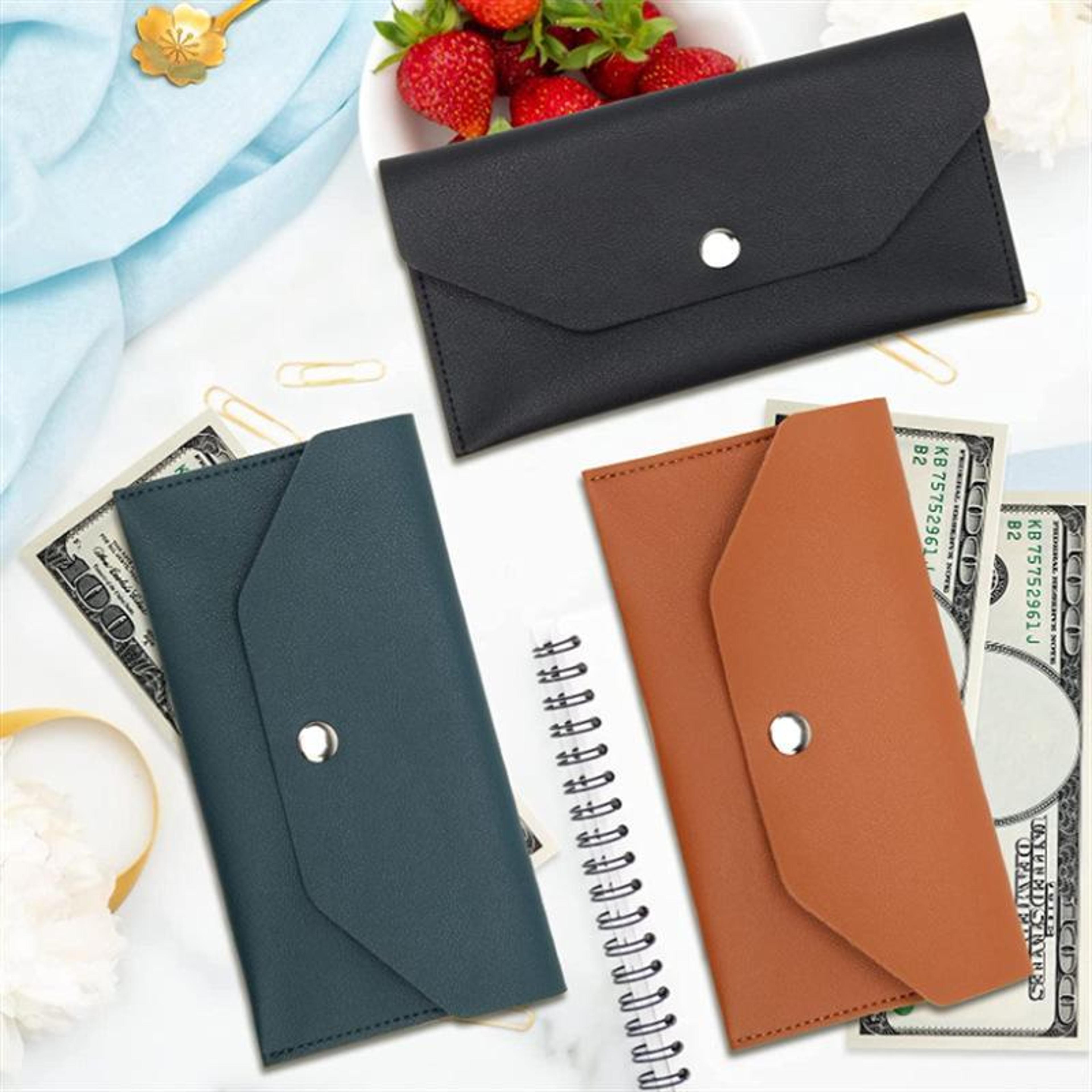 executive pu leather business card wallet organizer for cards cash & coins