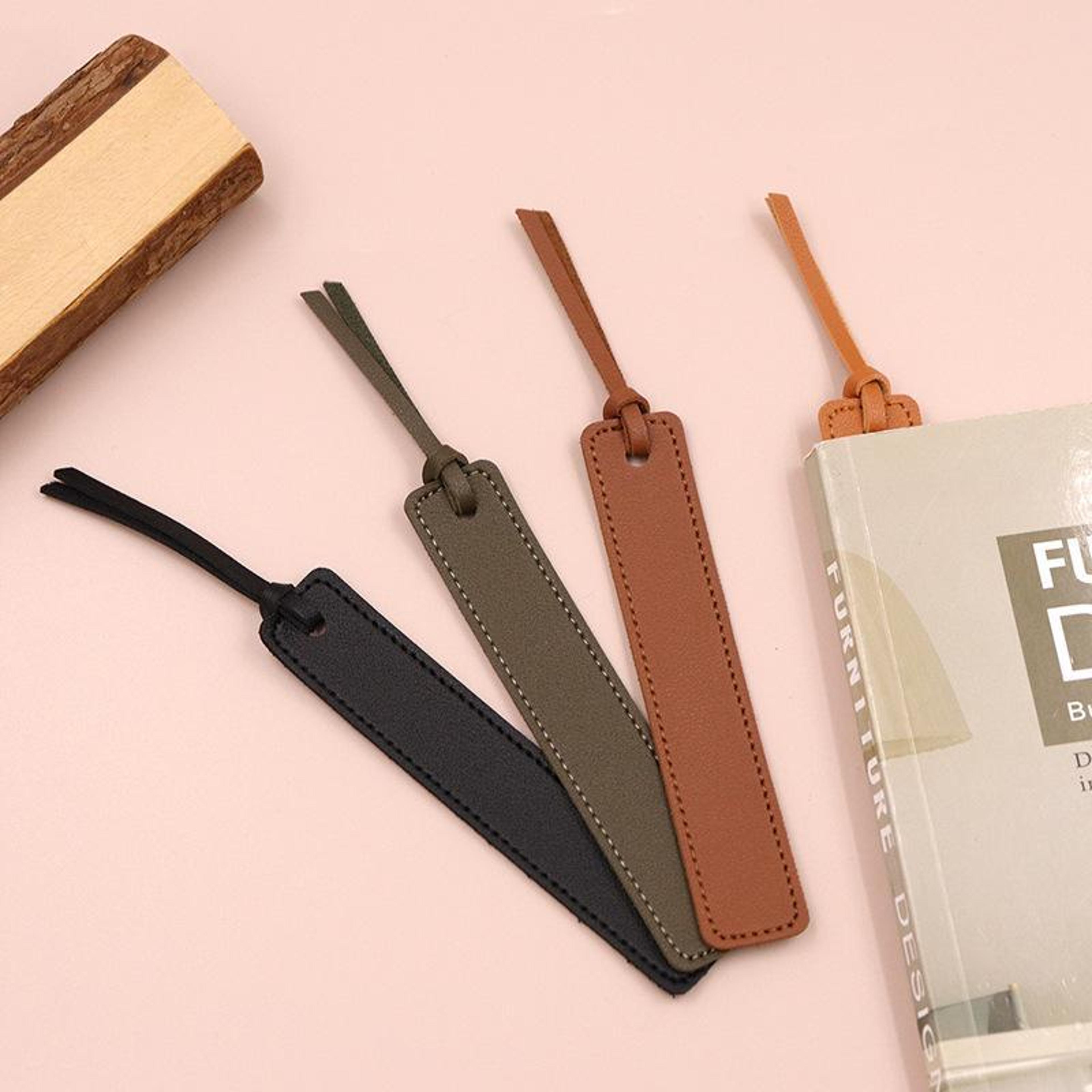 premium pu leather bookmark portable reading divider & bookmark holder
