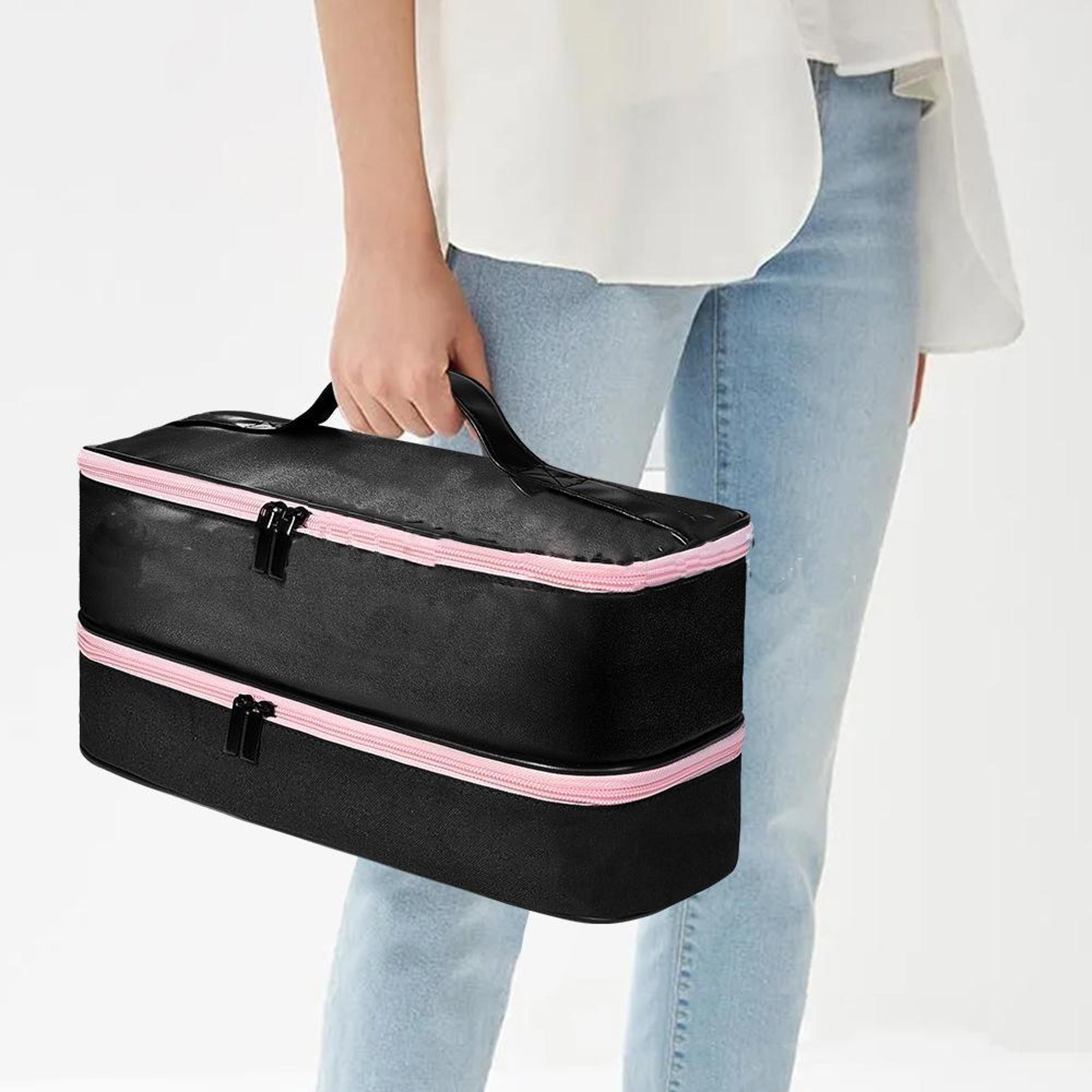 premium double layer hair tool storage bag & hair dryer storage organizer