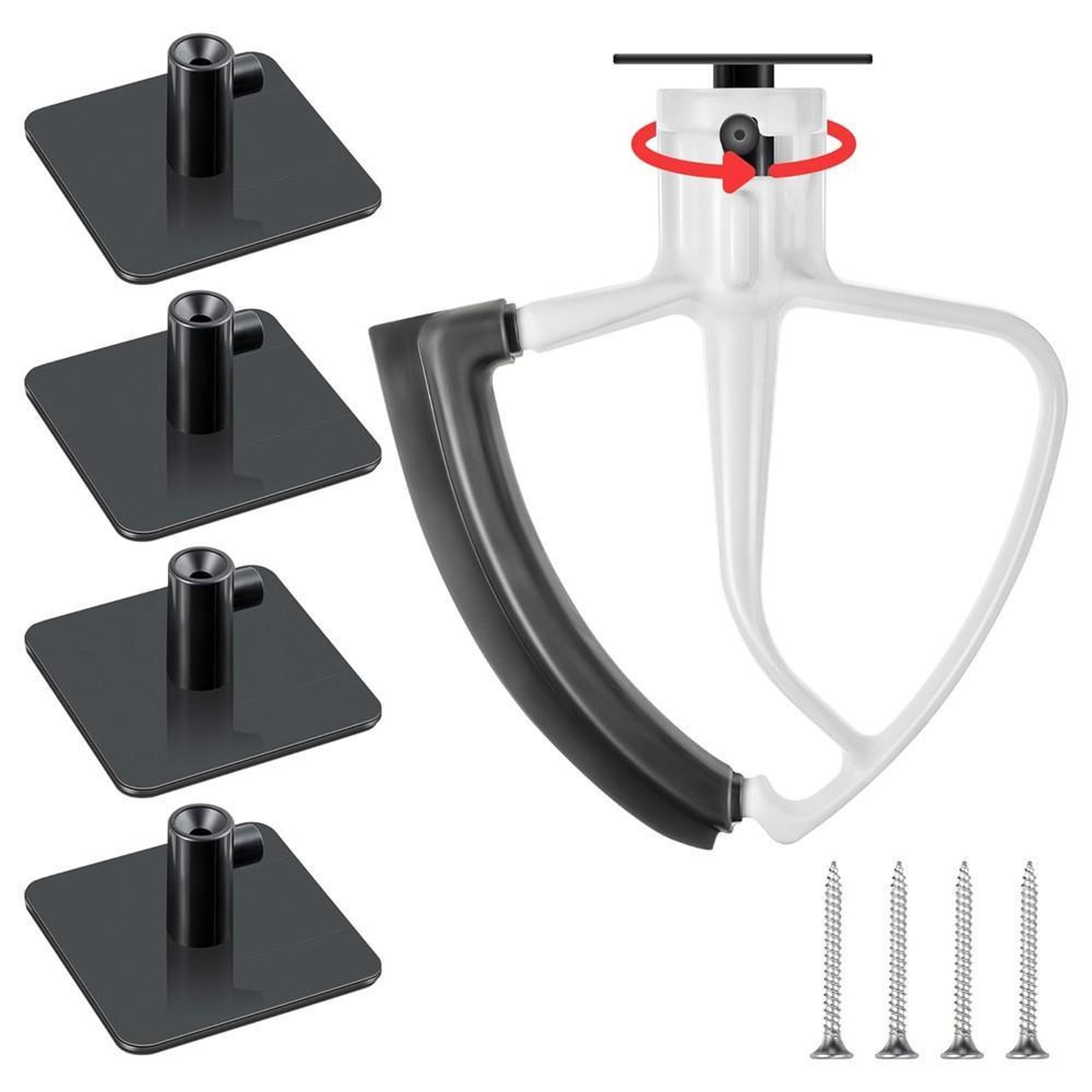 4pcs premium stand mixer attachment organizer & storage hook system