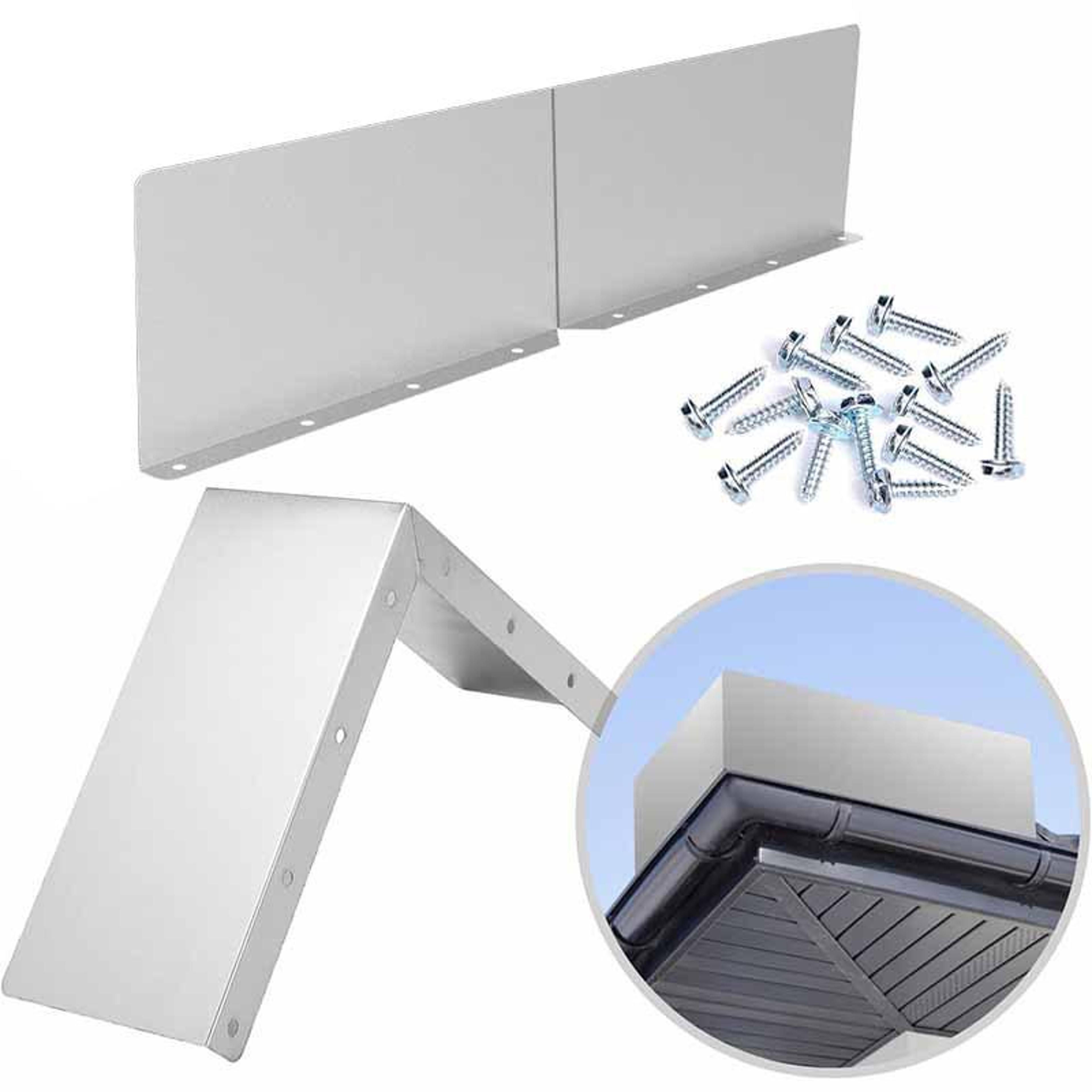 heavy-duty aluminum gutter splash guard rain gutter diverter set for roof valley protection