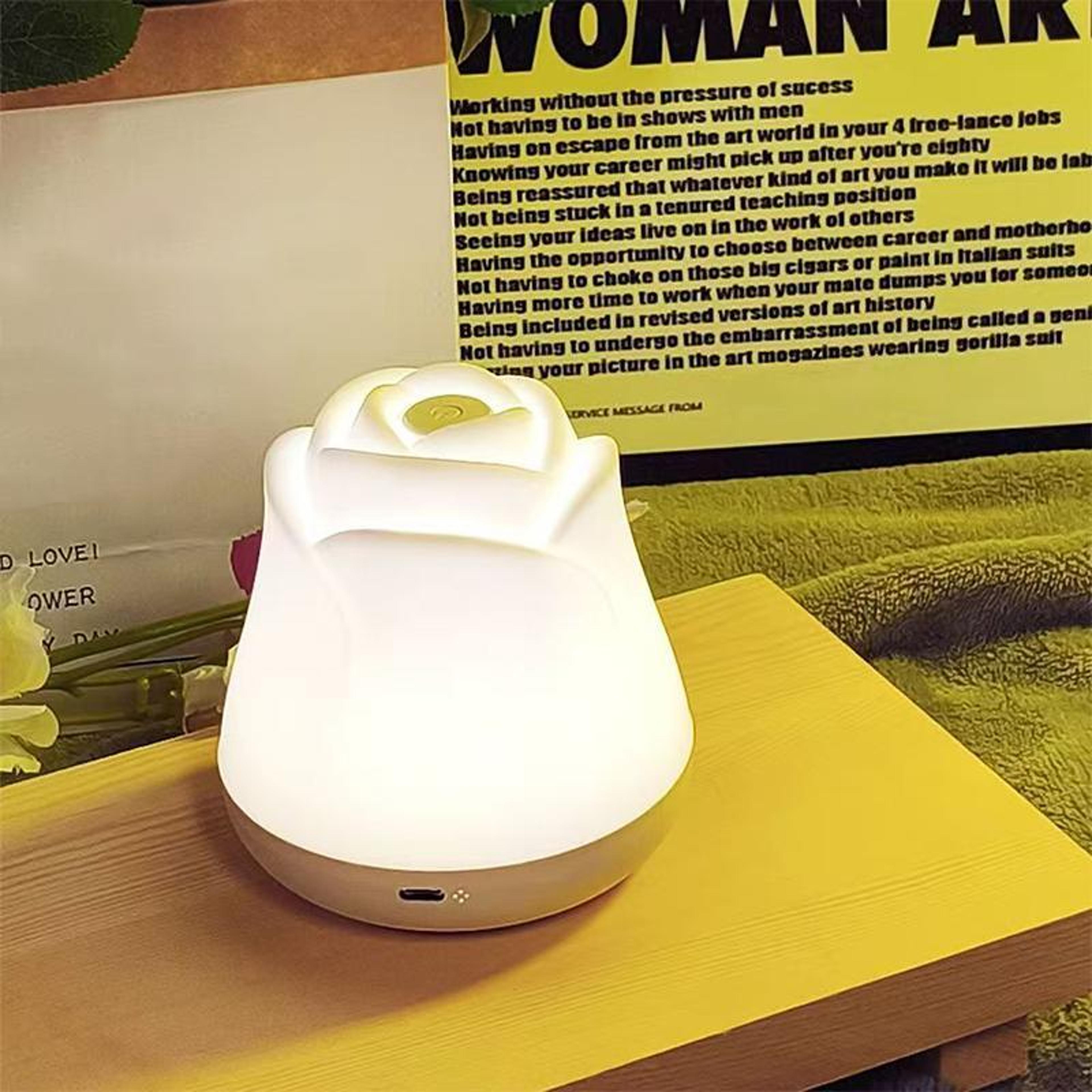 rose glow touch control night light with adjustable brightness & 3 color modes