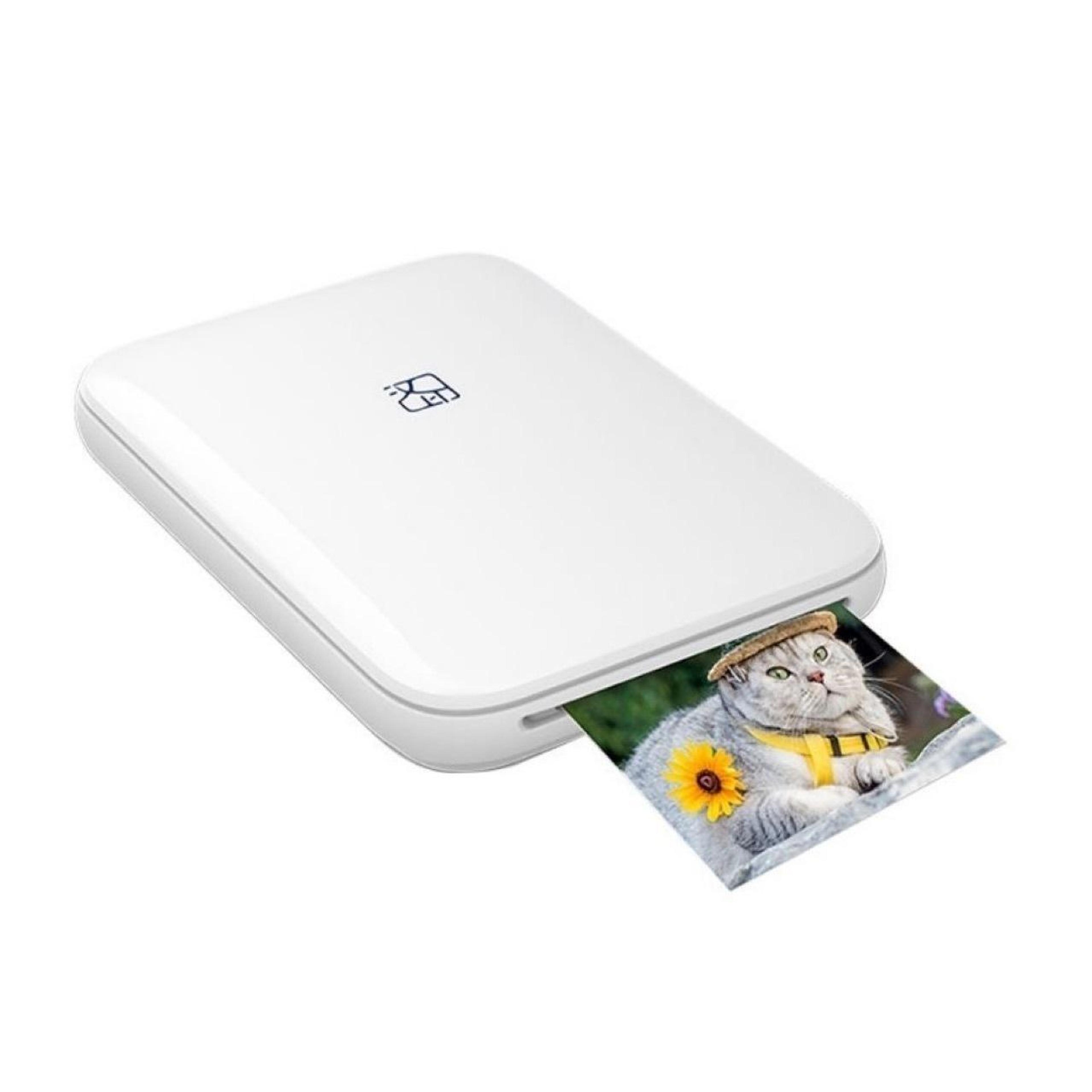 mt53 portable bluetooth photo printer with zink sticker prints for iphone & android
