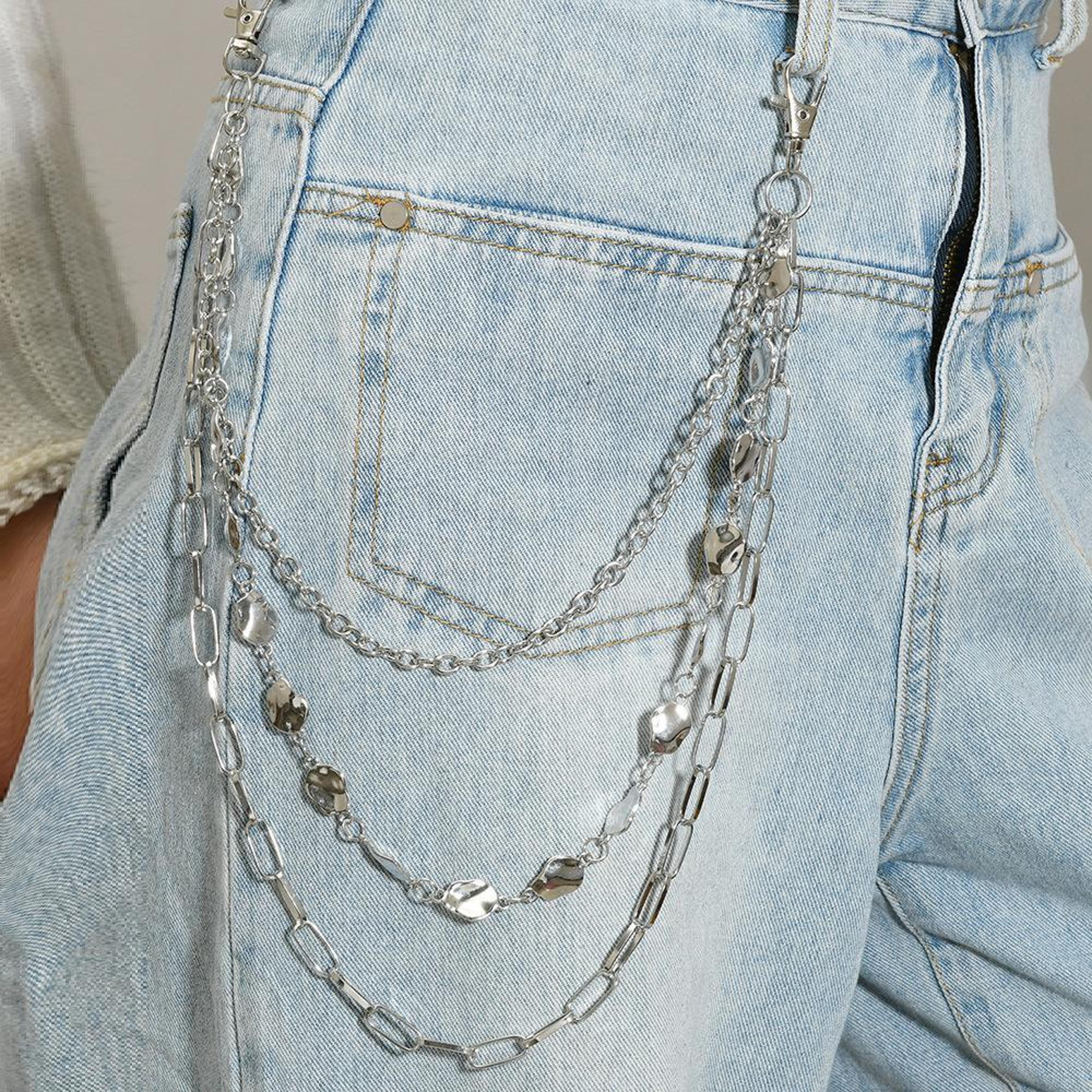 urban rebellion layered chain belt gothic chain belt for streetwear, hip hop & punk style