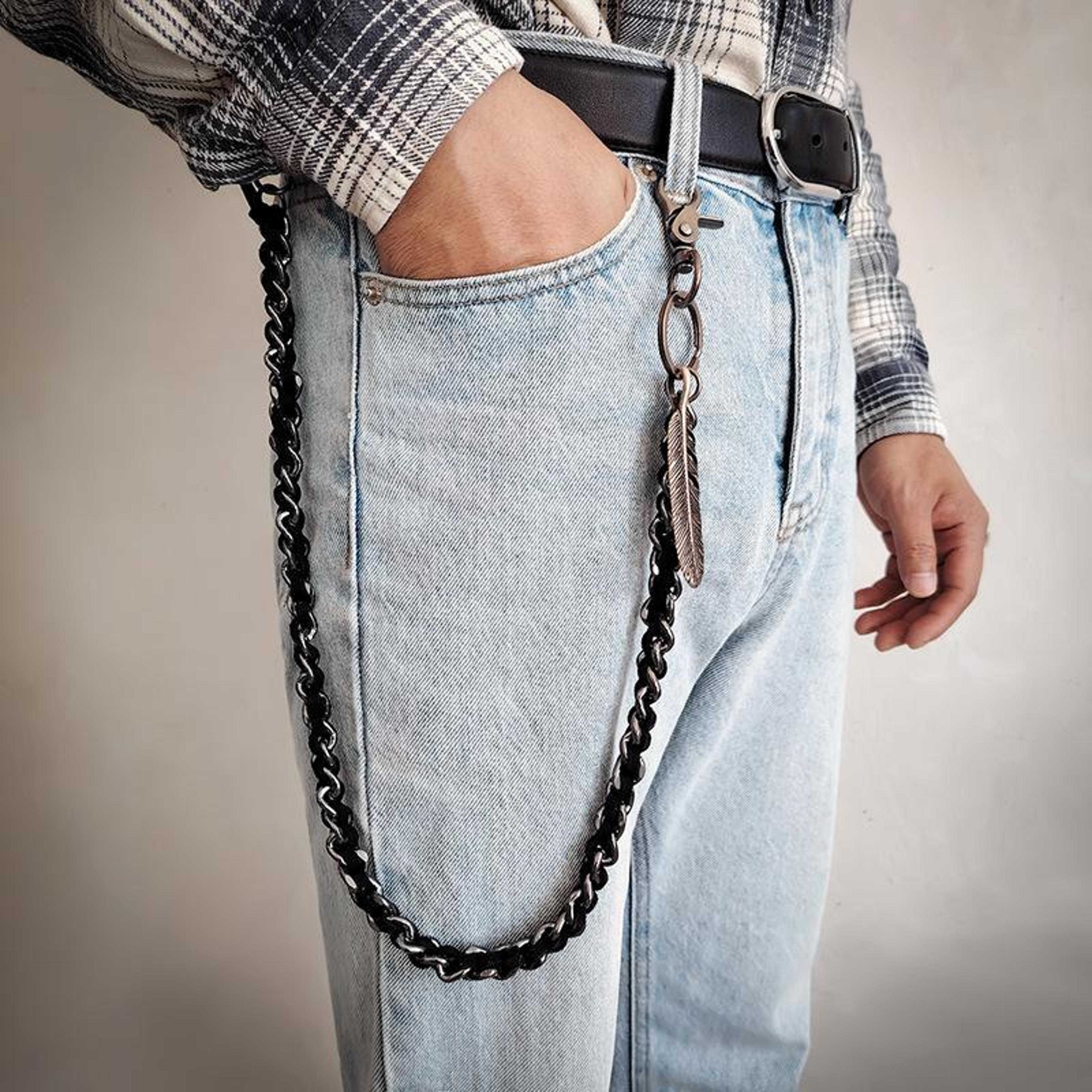 gothic punk waist chain belt for men streetwear dance accessory