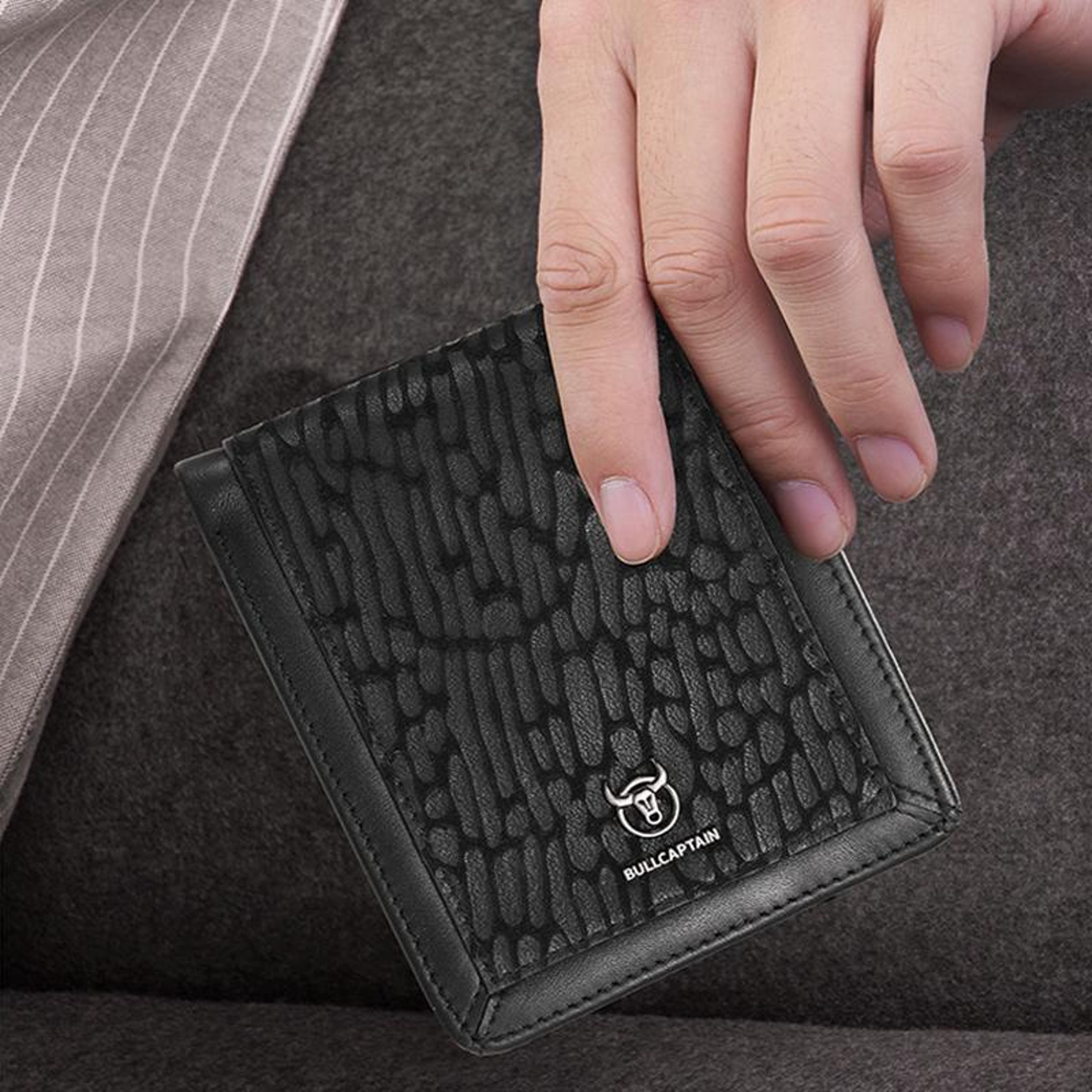 rfid blocking genuine cowhide wallet with multi-card storage & anti-theft protection