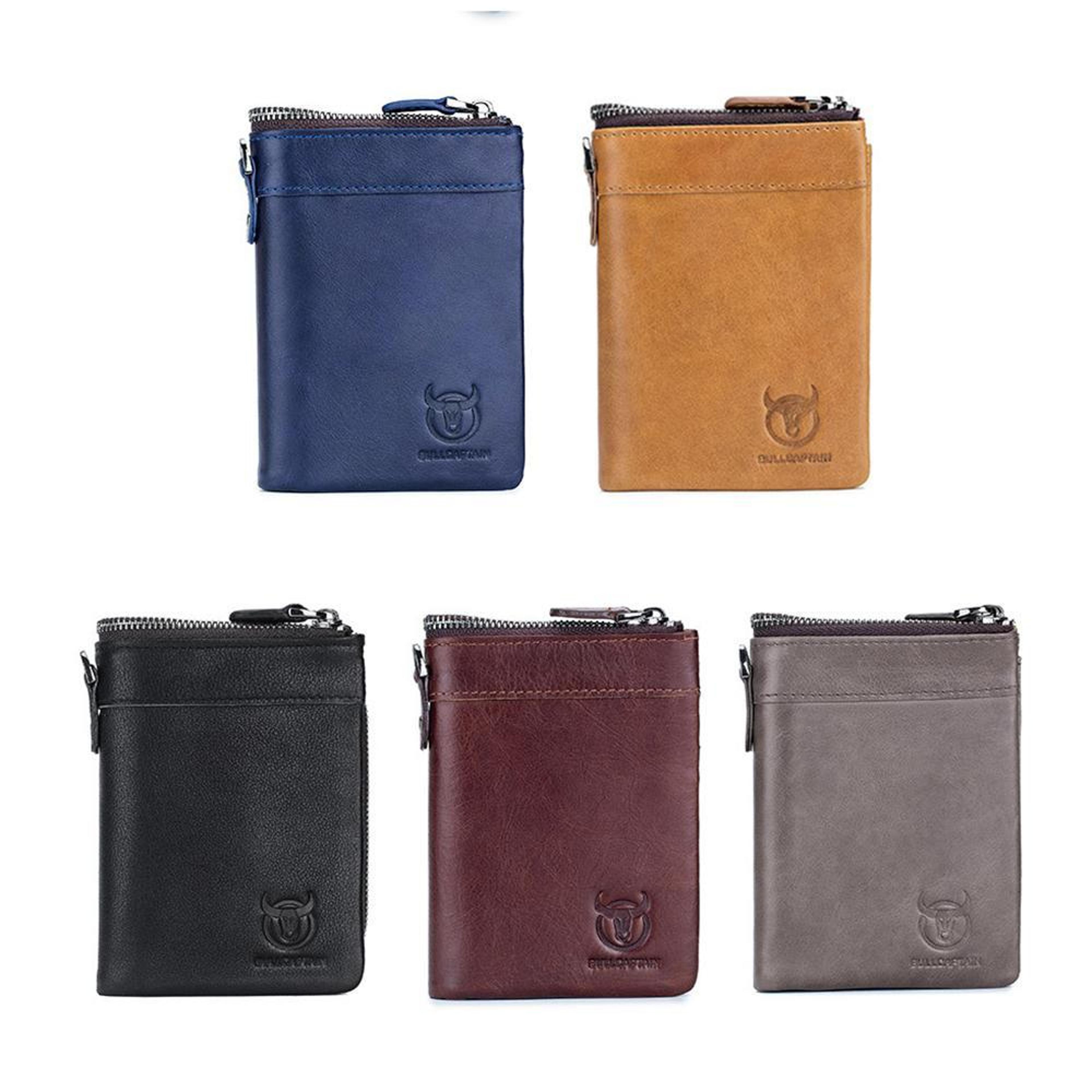 rfid genuine leather multi-card wallet with detachable coin purse