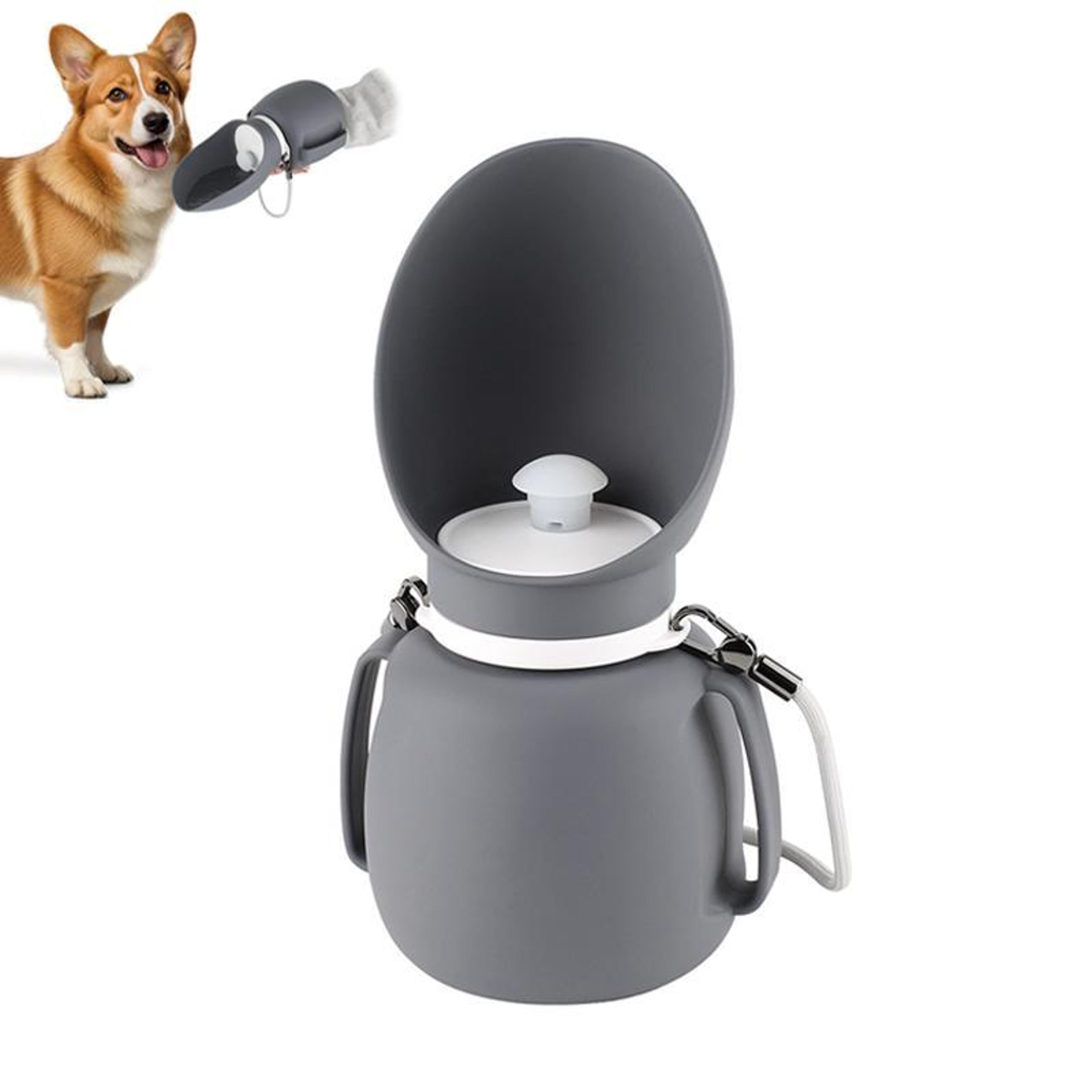800ml portable dog water bottle with collapsible drinking bowl for travel & outdoor walks