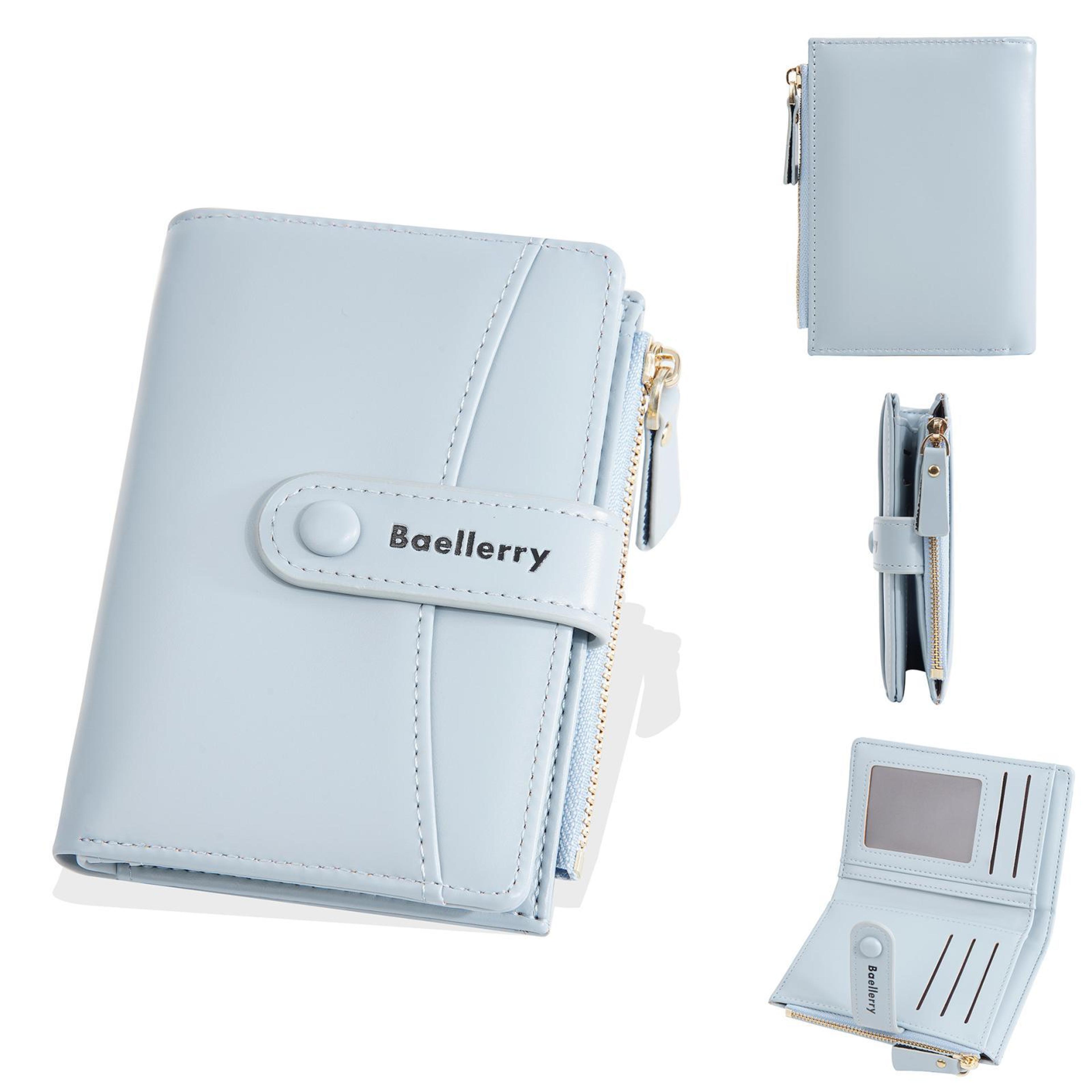 women soft leather bifold wallet with zipper coin pocket & card organizer