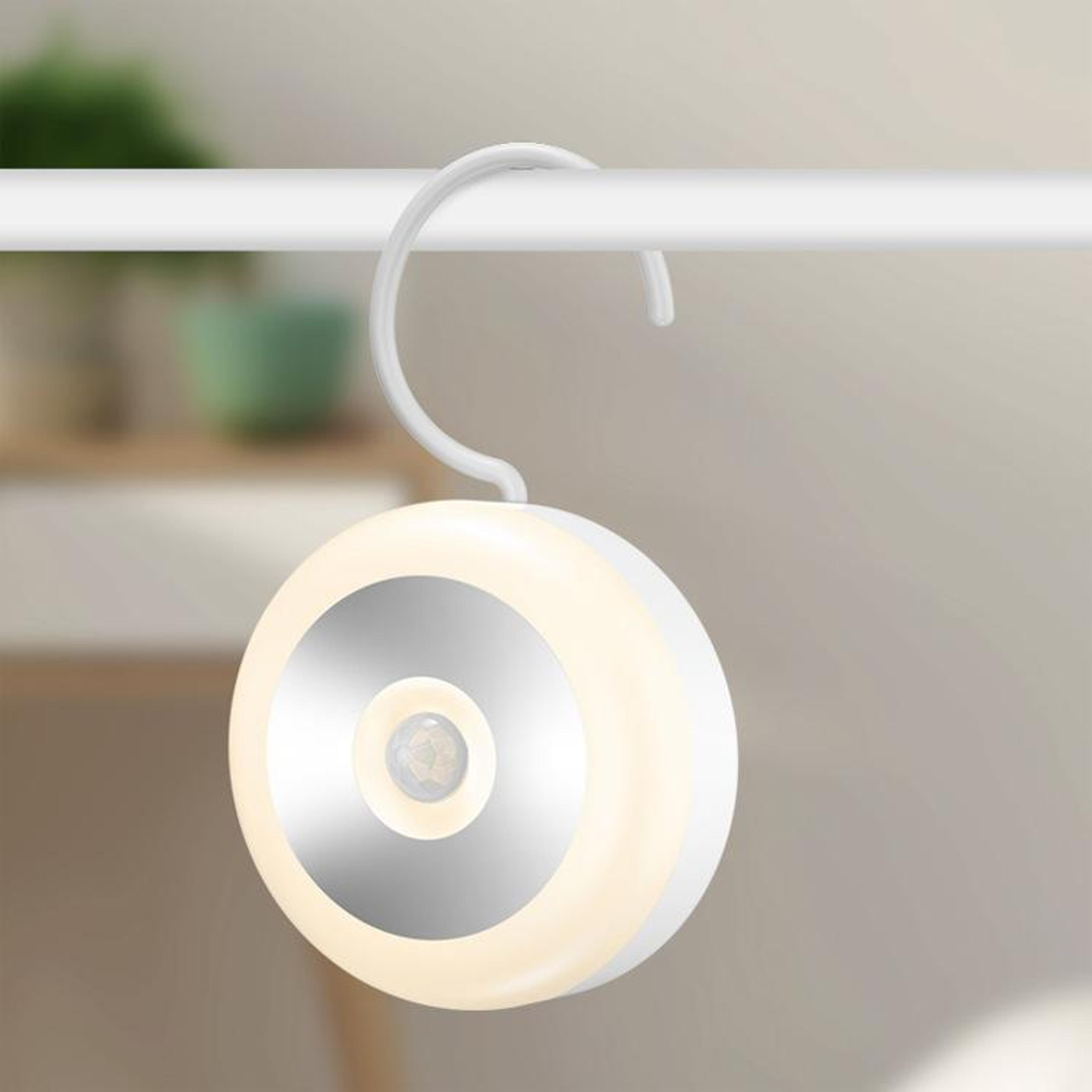 wireless led motion sensor light with magnetic mount & hidden hook warm light