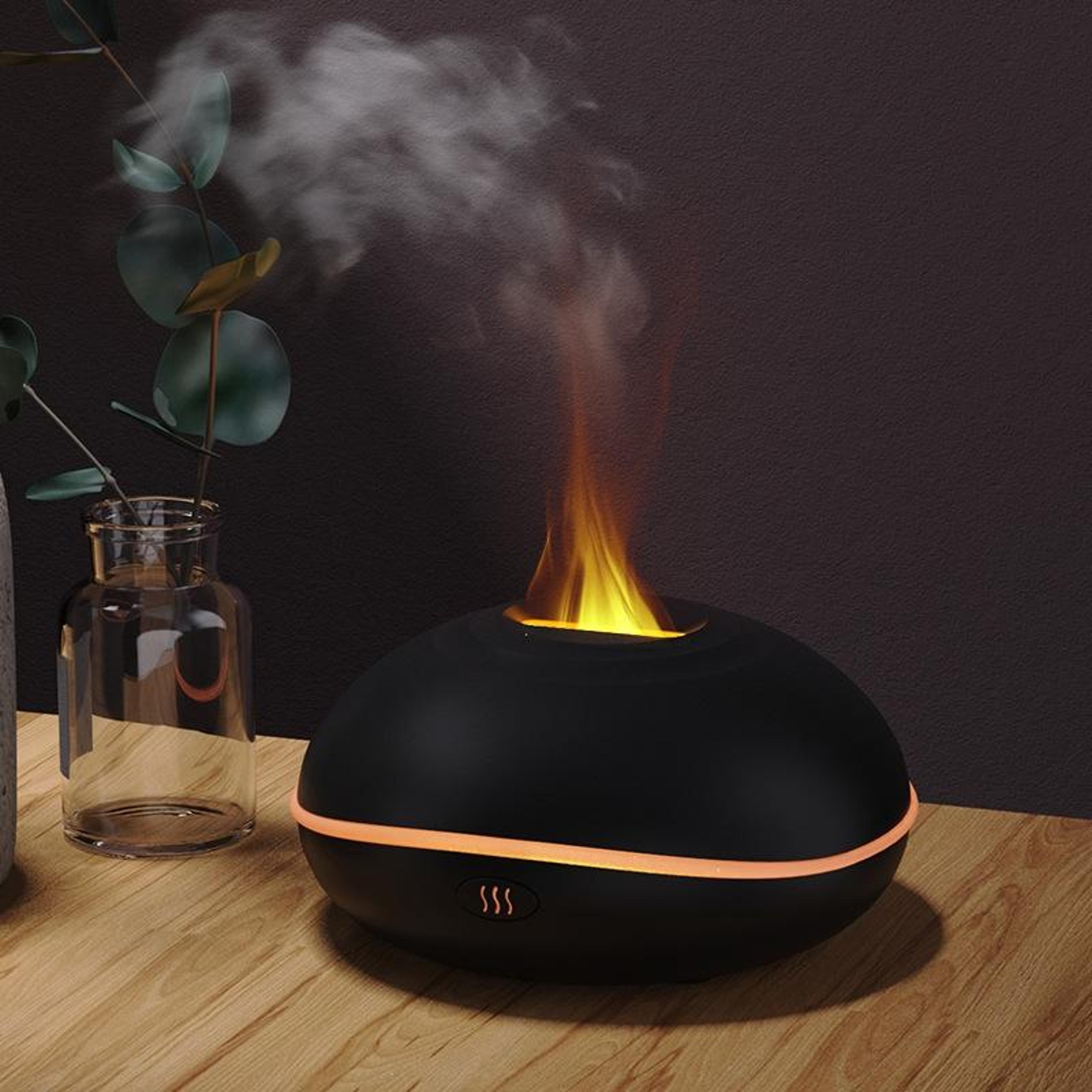 usb aromatherapy diffuser humidifier with led flame light for car & home