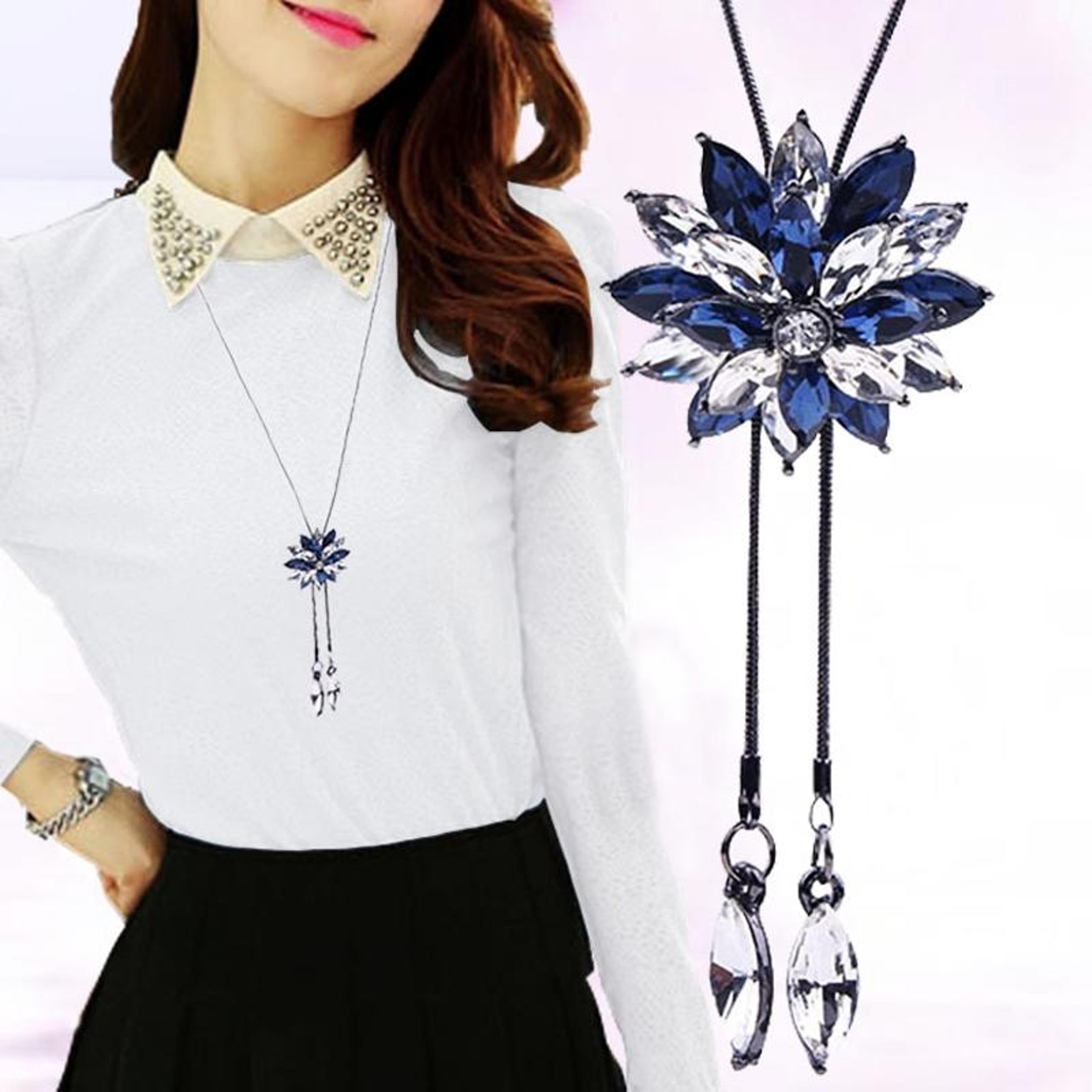 elegant floral statement necklace for dresses & parties