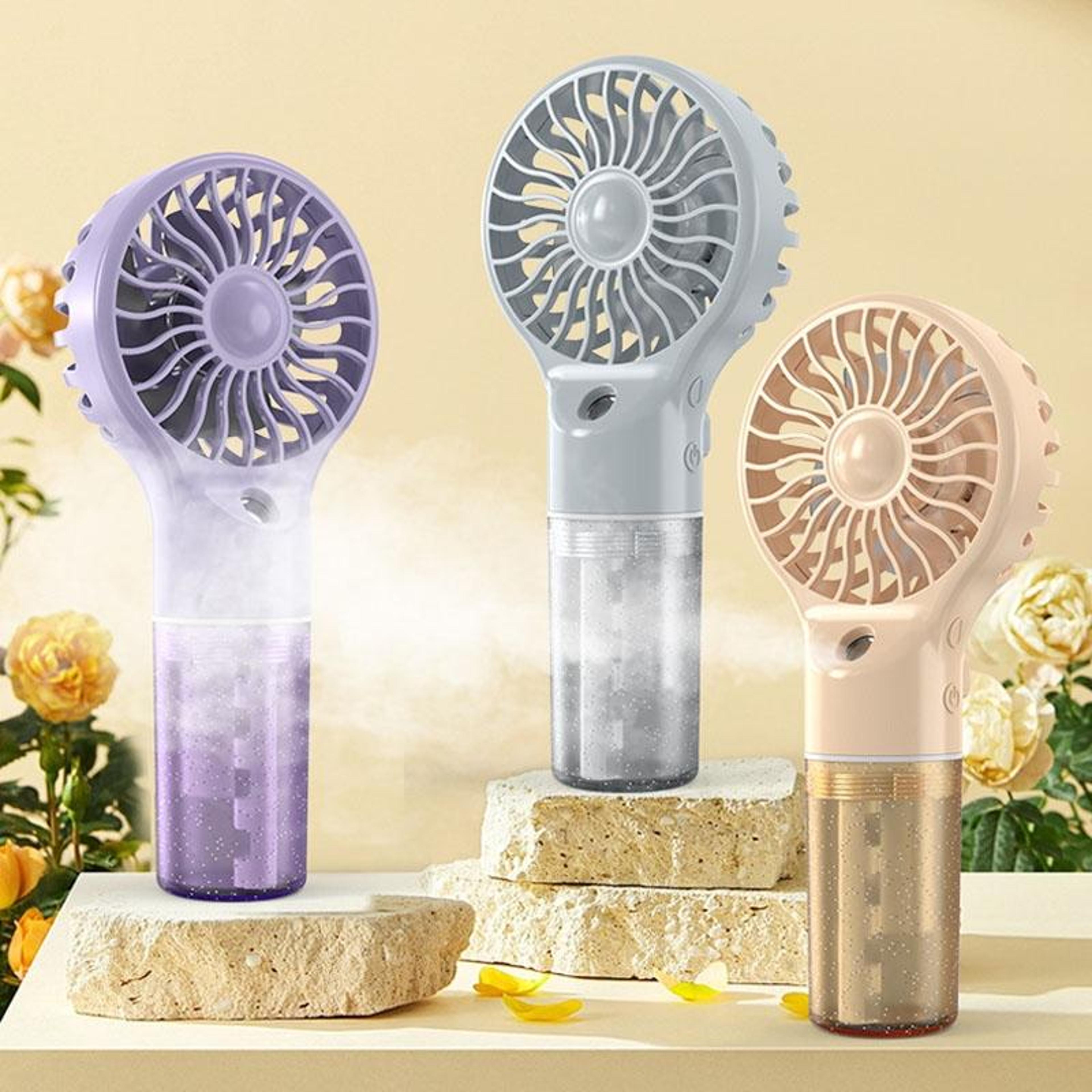 portable handheld misting fan usb rechargeable personal cooling fan