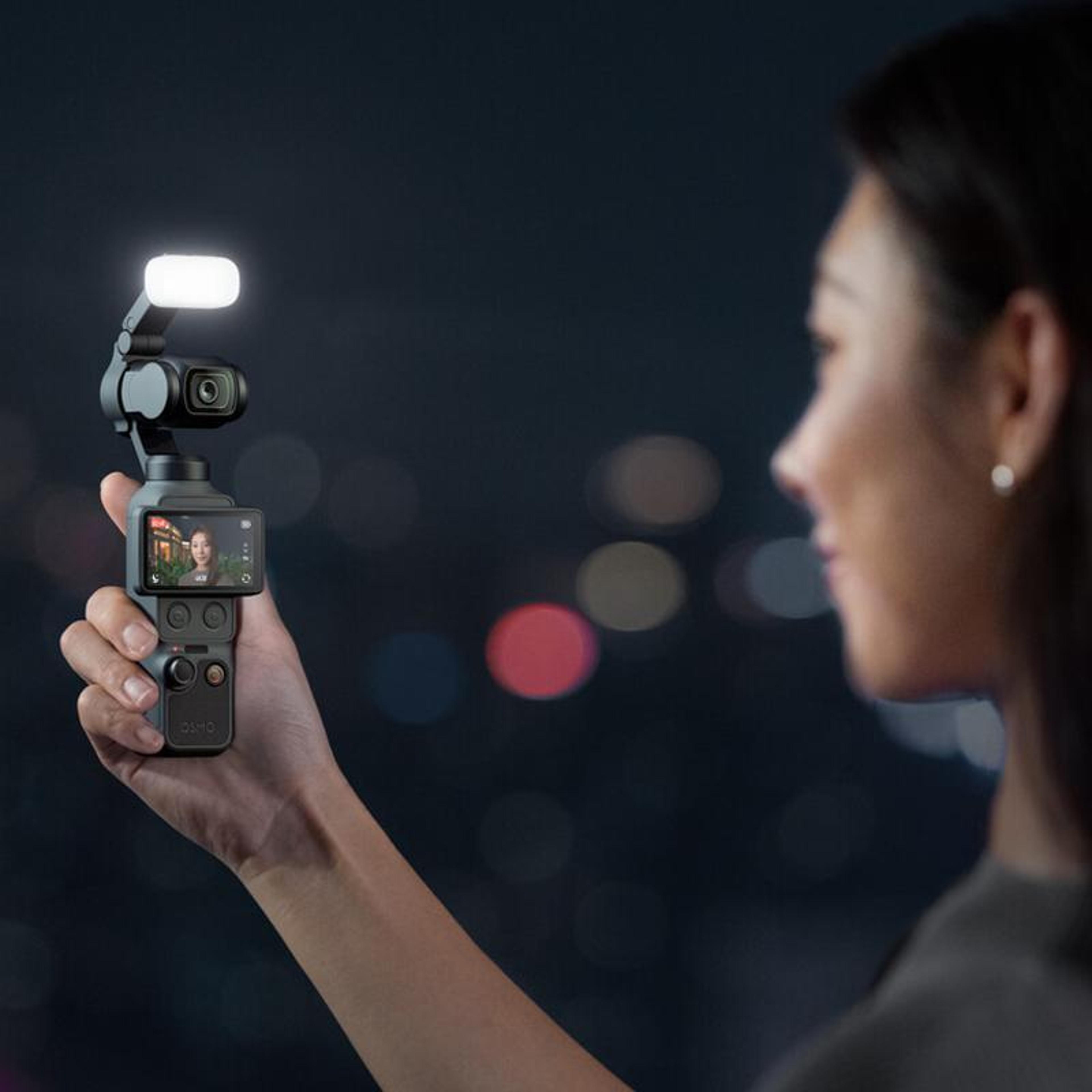 dji osmo pocket 4 magnetic led fill light with adjustable color temperature for vlogging & selfies