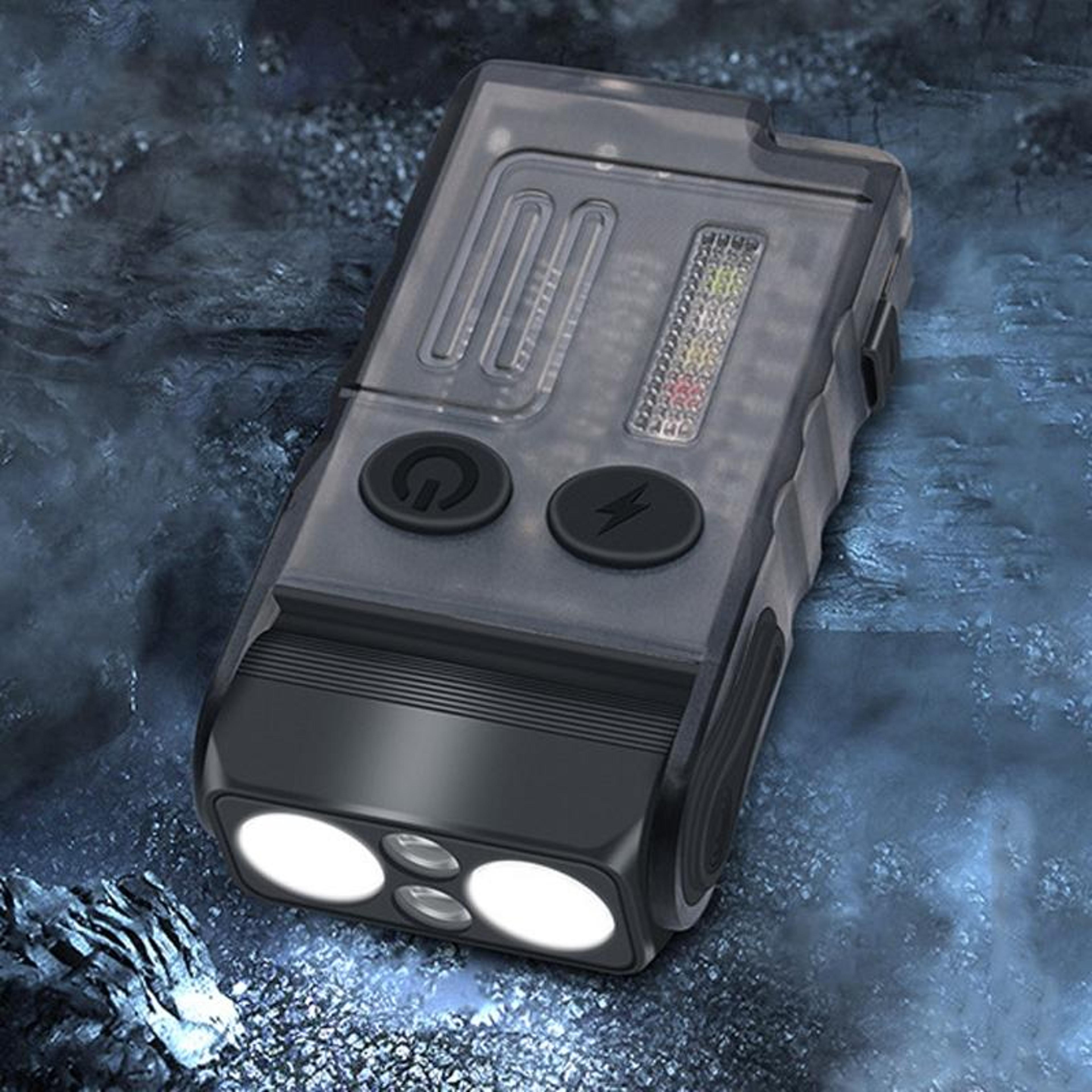 rechargeable keychain flashlight with multi-color side light & waterproof edc design