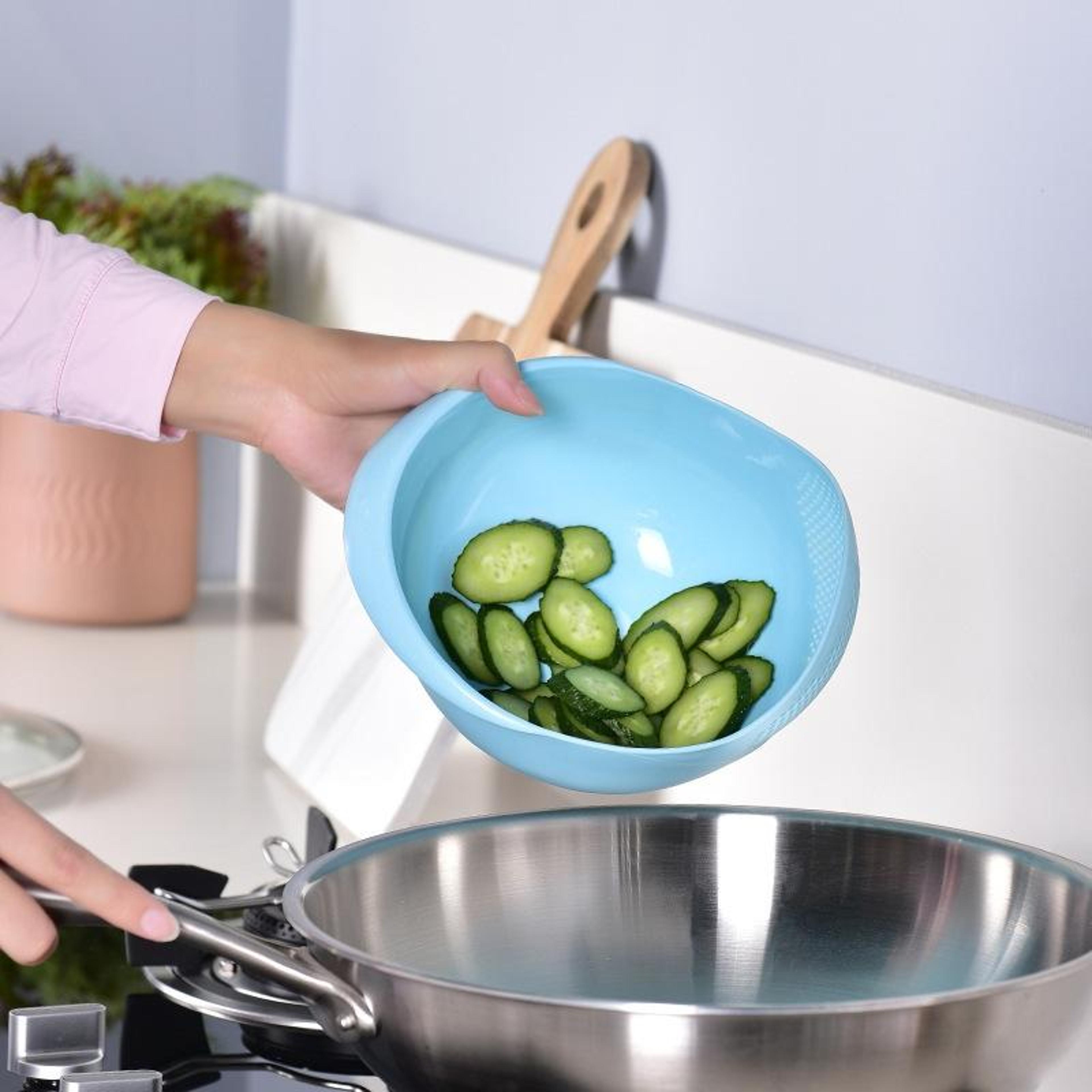 multifunctional rice washing bowl & quick-drain kitchen colander