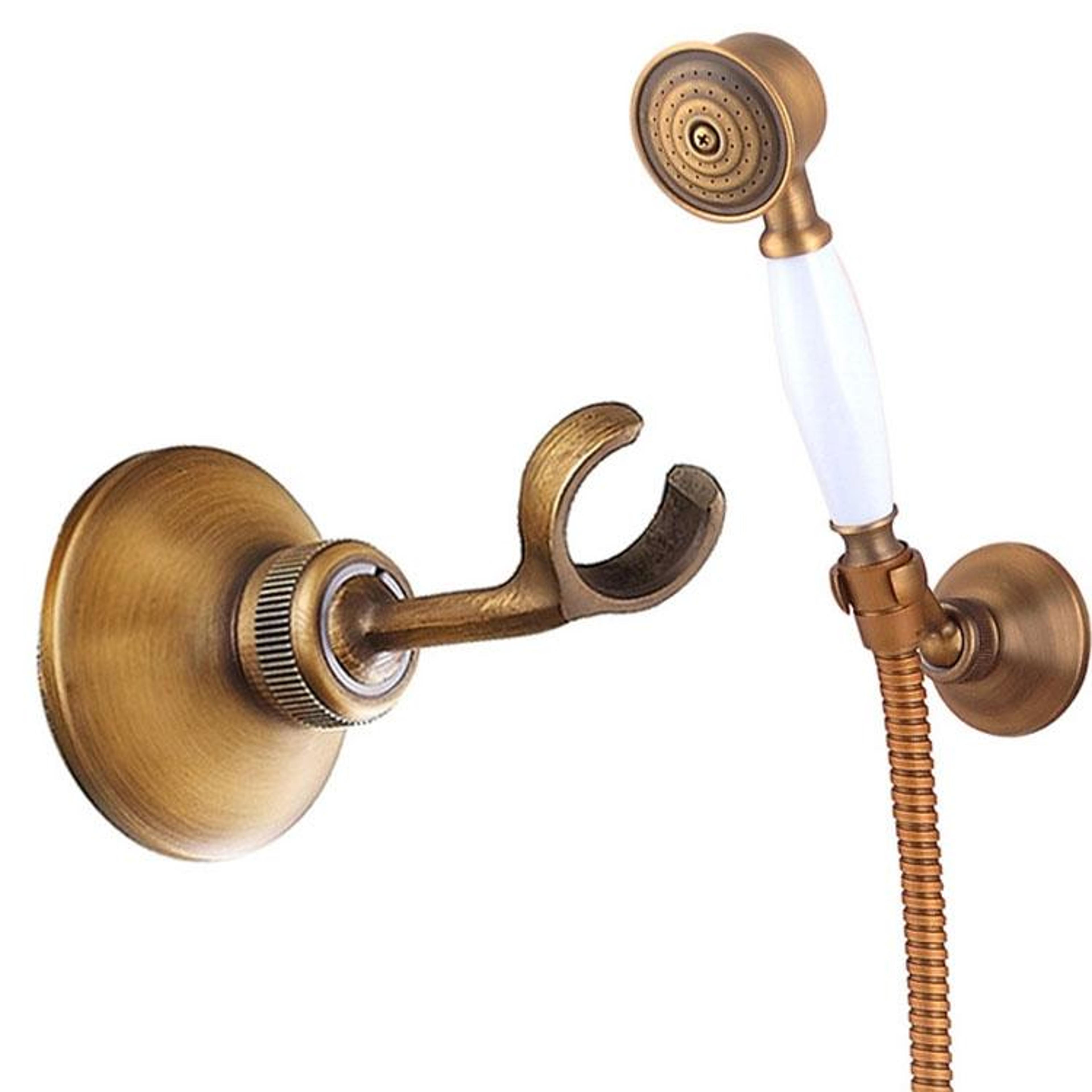 solid brass shower head holder bracket wall mount bathroom shower hook base