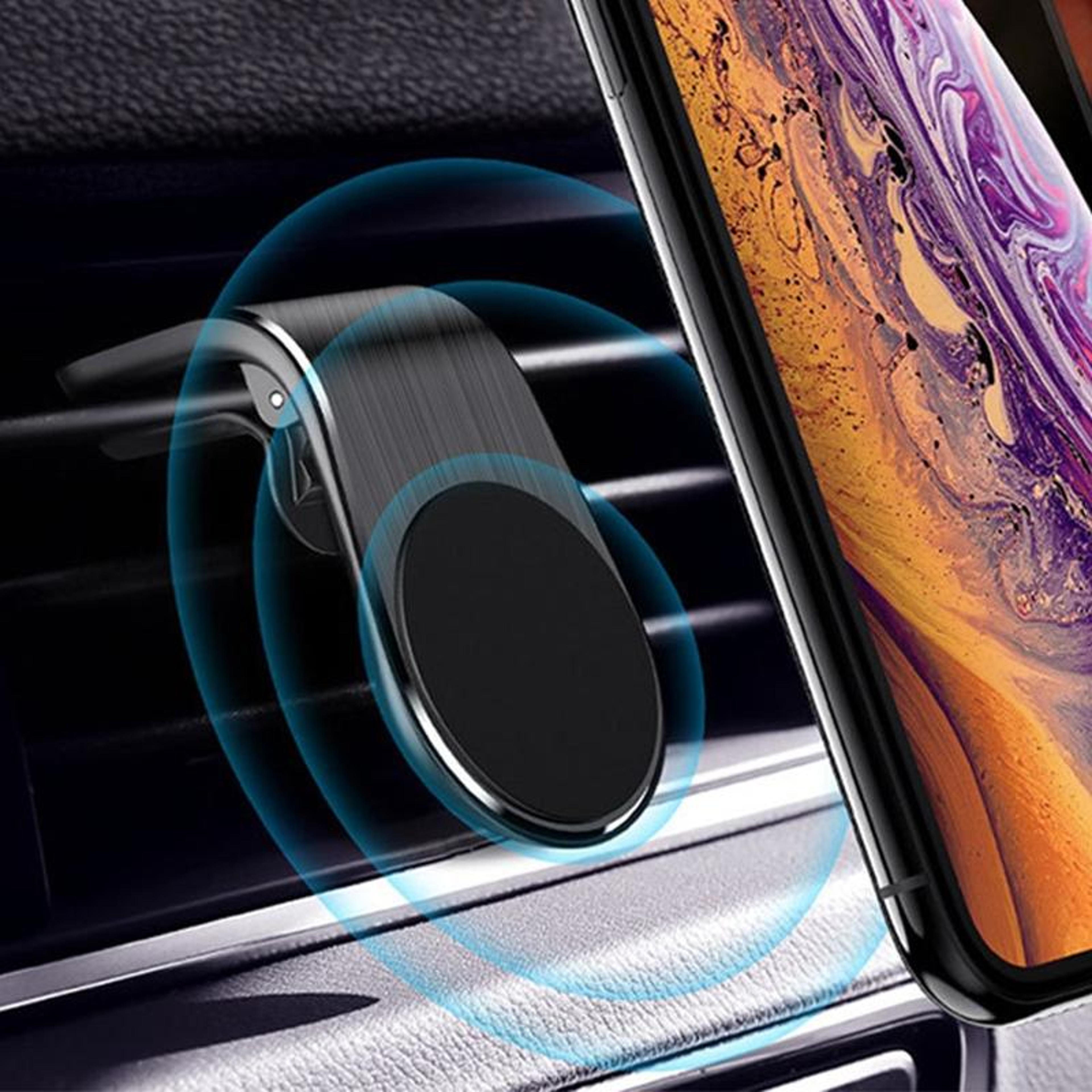 magnetic phone holder for car air vent, compact car phone mount for secure driving