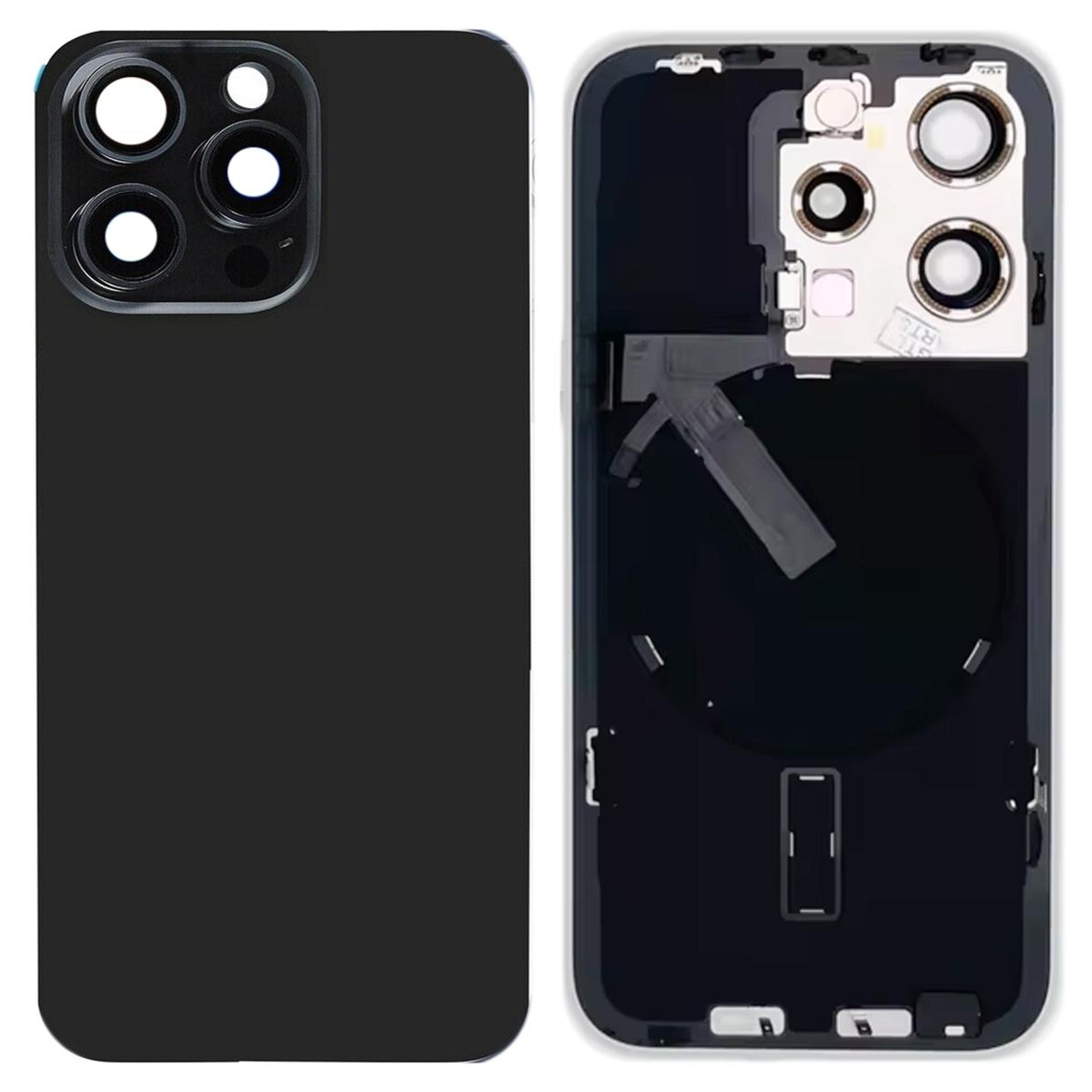 iphone 15 pro back glass replacement with wireless charging module & flash bracket