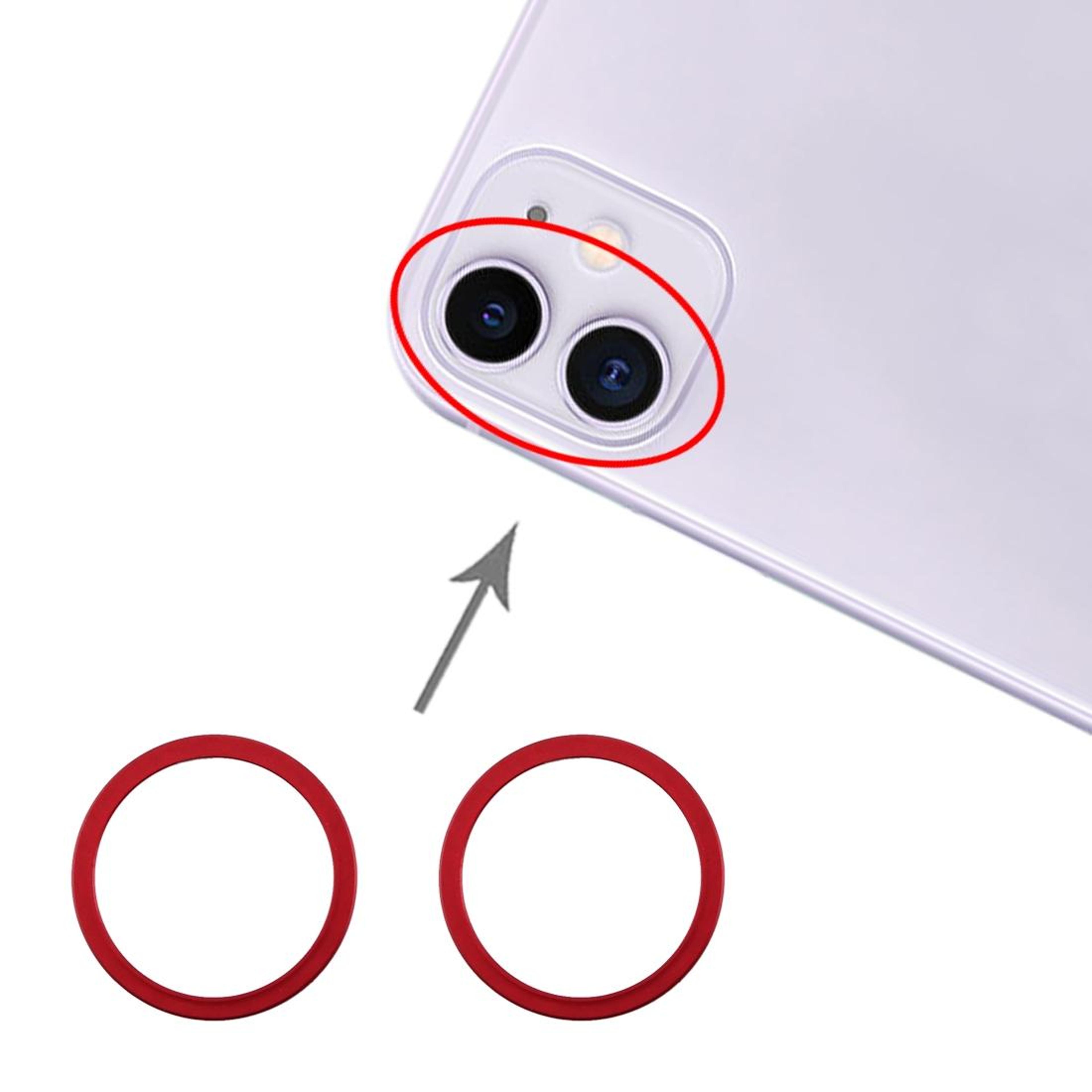 iphone 11 rear camera lens metal protector ring replacement set 2 pcs