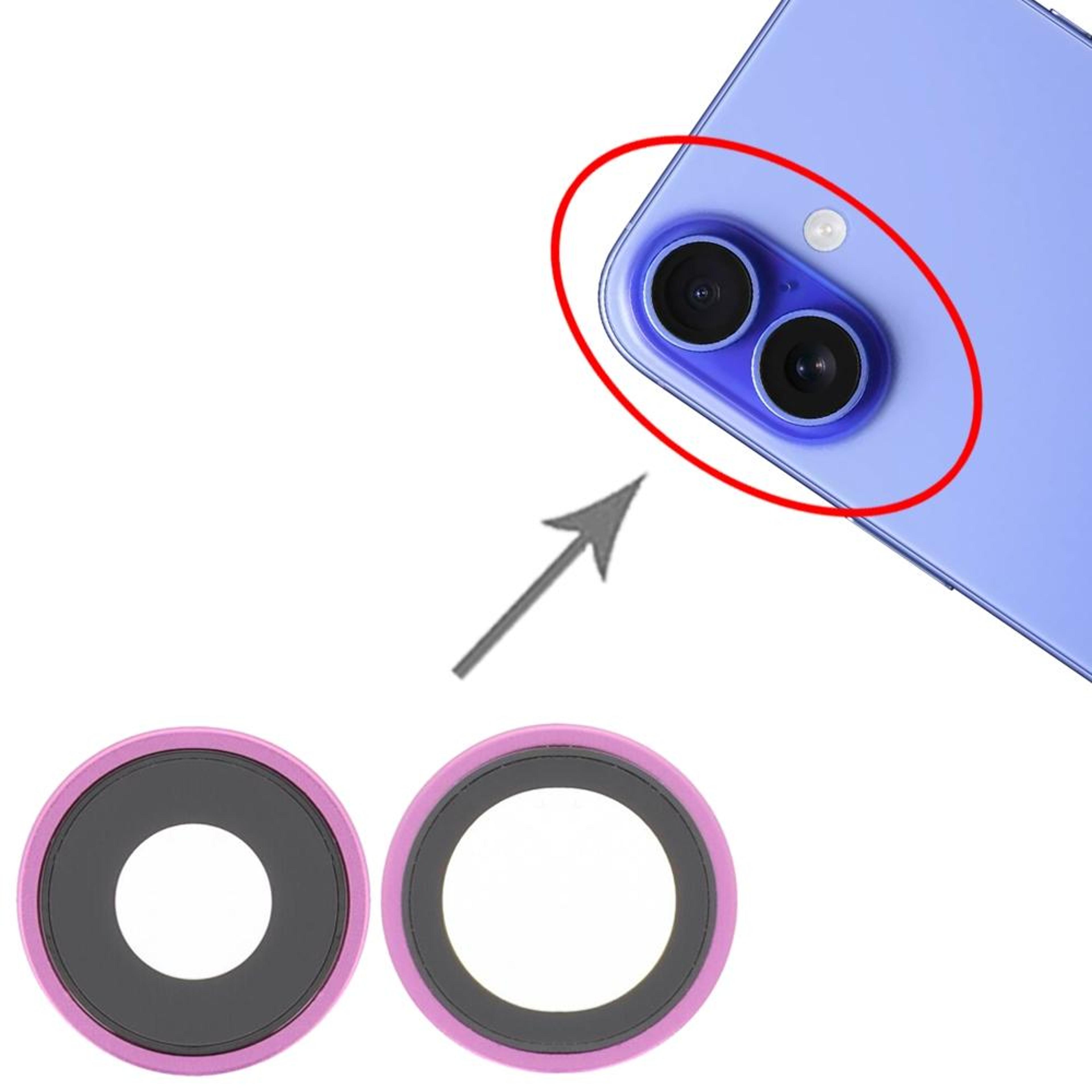iphone 16 / 16 plus rear camera lens cover replacement glass repair part