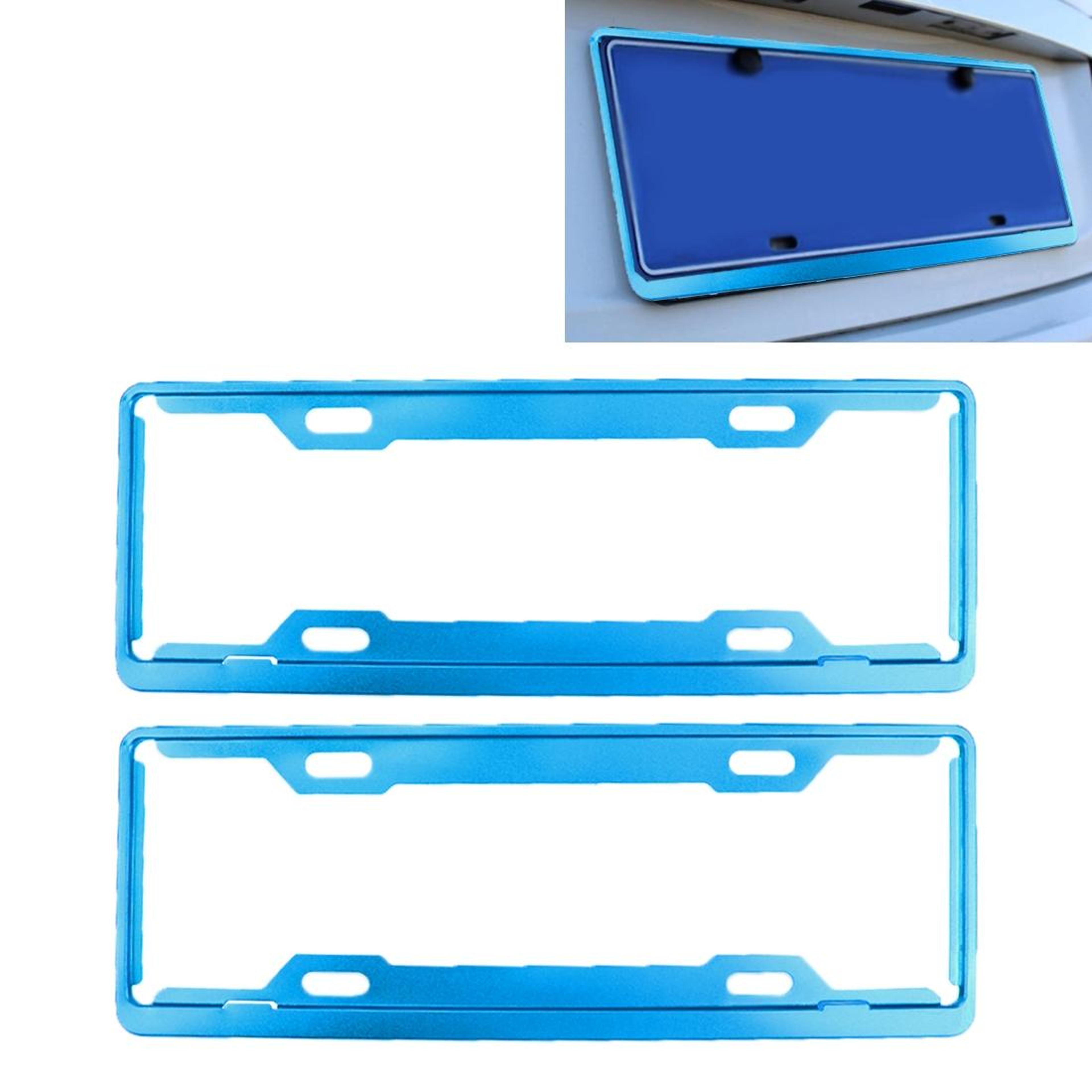 universal aluminum alloy license plate frame set, rustproof car tag holder