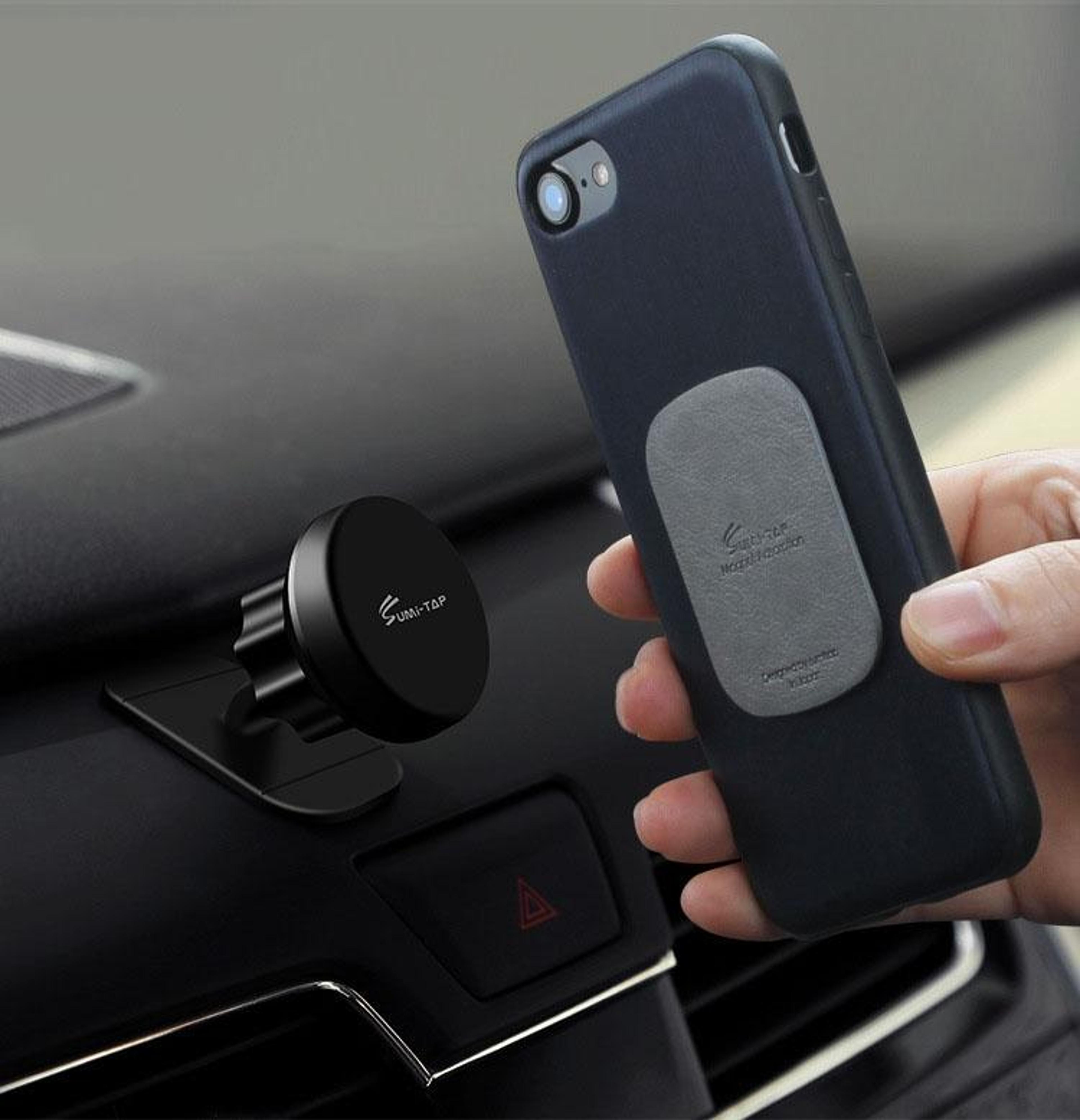 premium leather magnetic phone mount plate for car holders universal dashboard accessory