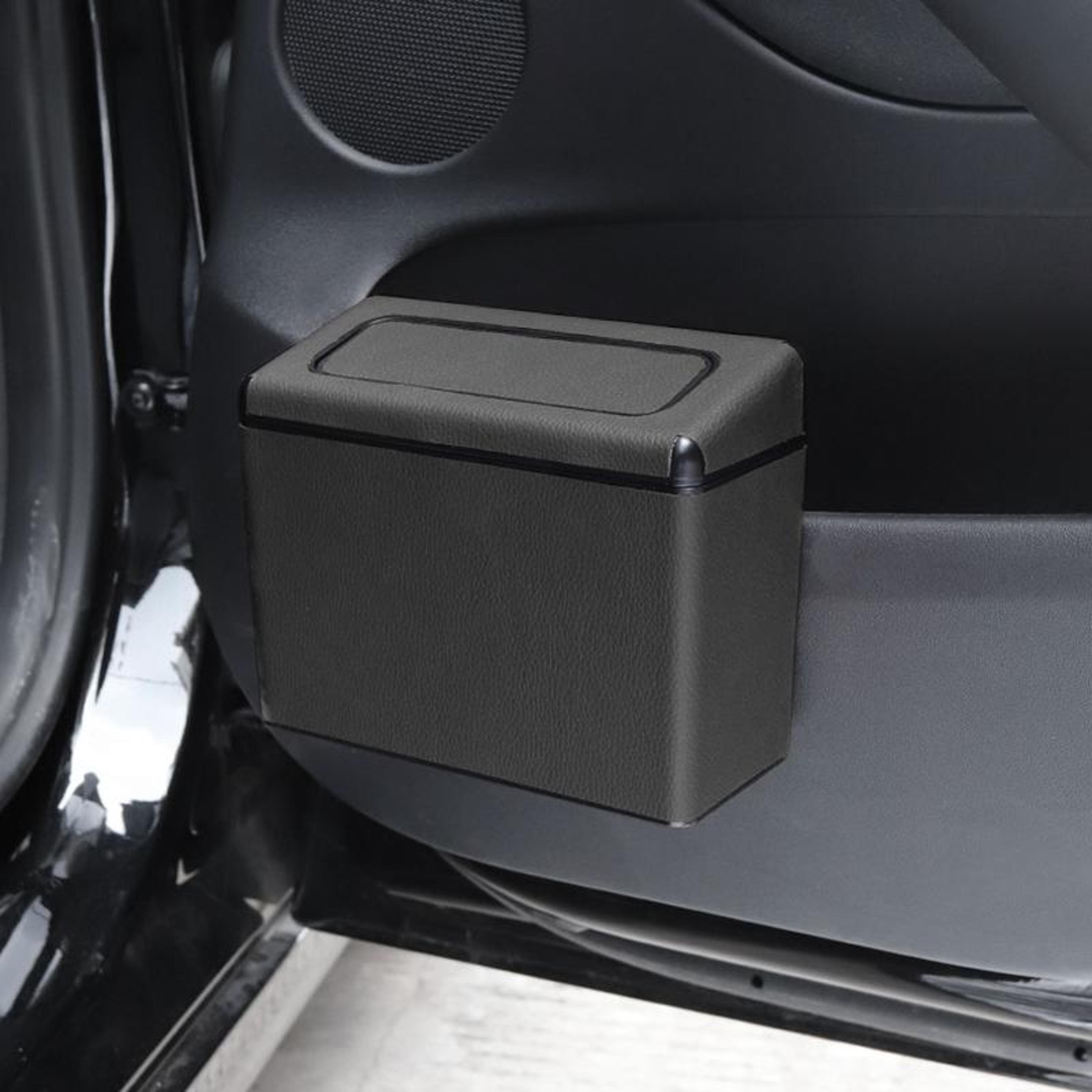 leakproof car trash can & organizer with flip lid