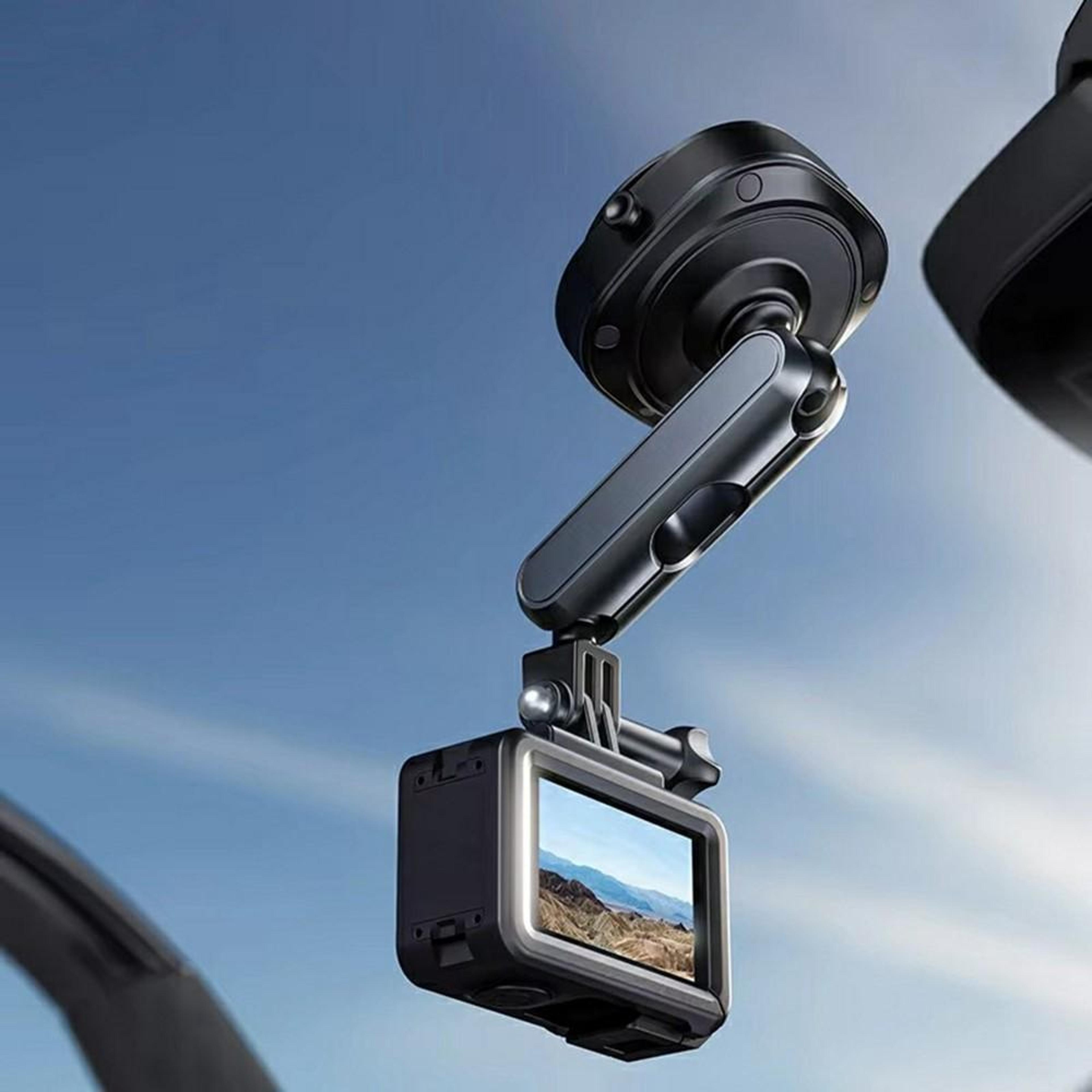 electric action camera car mount with vacuum suction cup & aluminum alloy holder