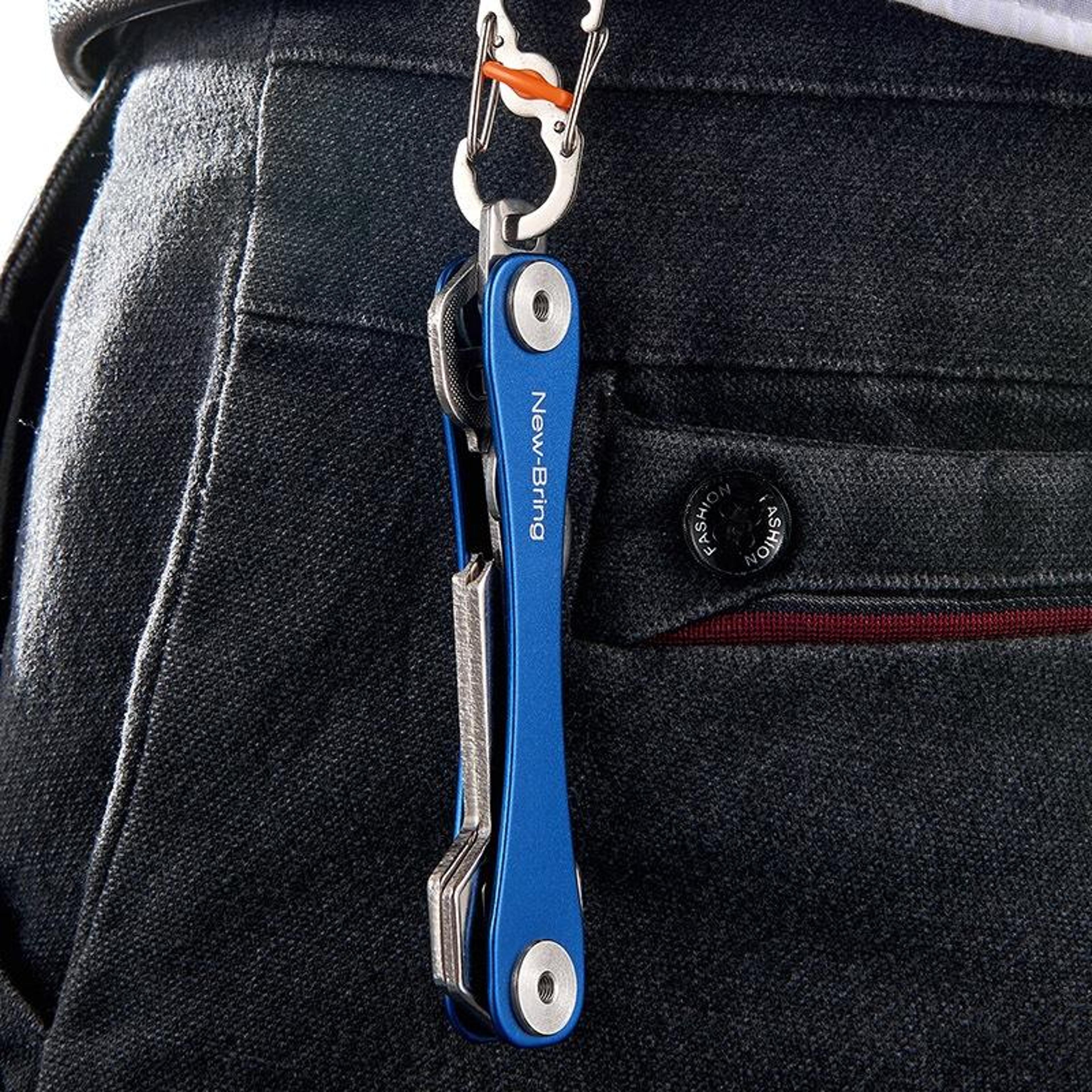 mini key organizer & multi-tool keychain with bottle opener and emergency utility functions
