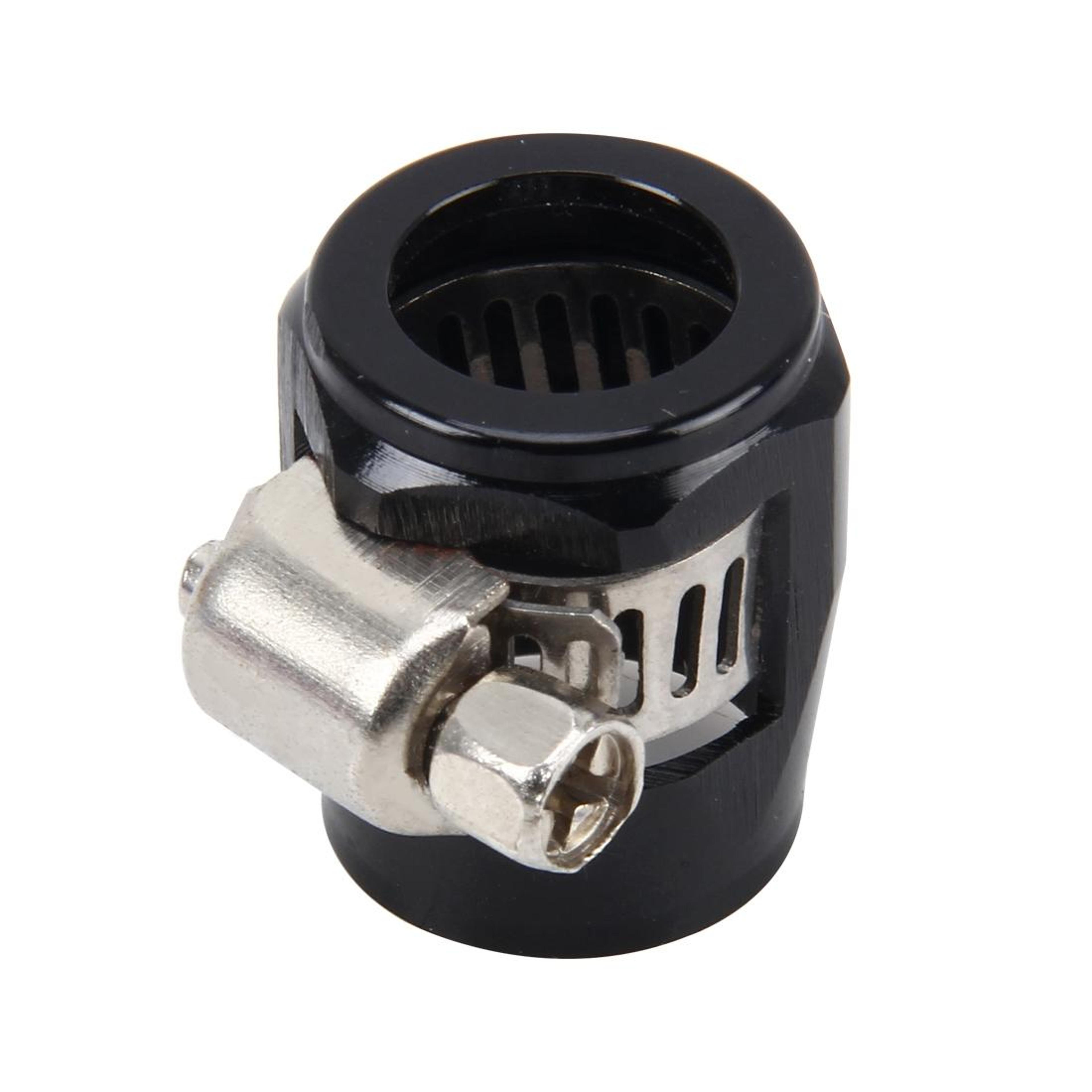 an6 aluminum hose finisher adapter clamp for braided fuel & oil lines