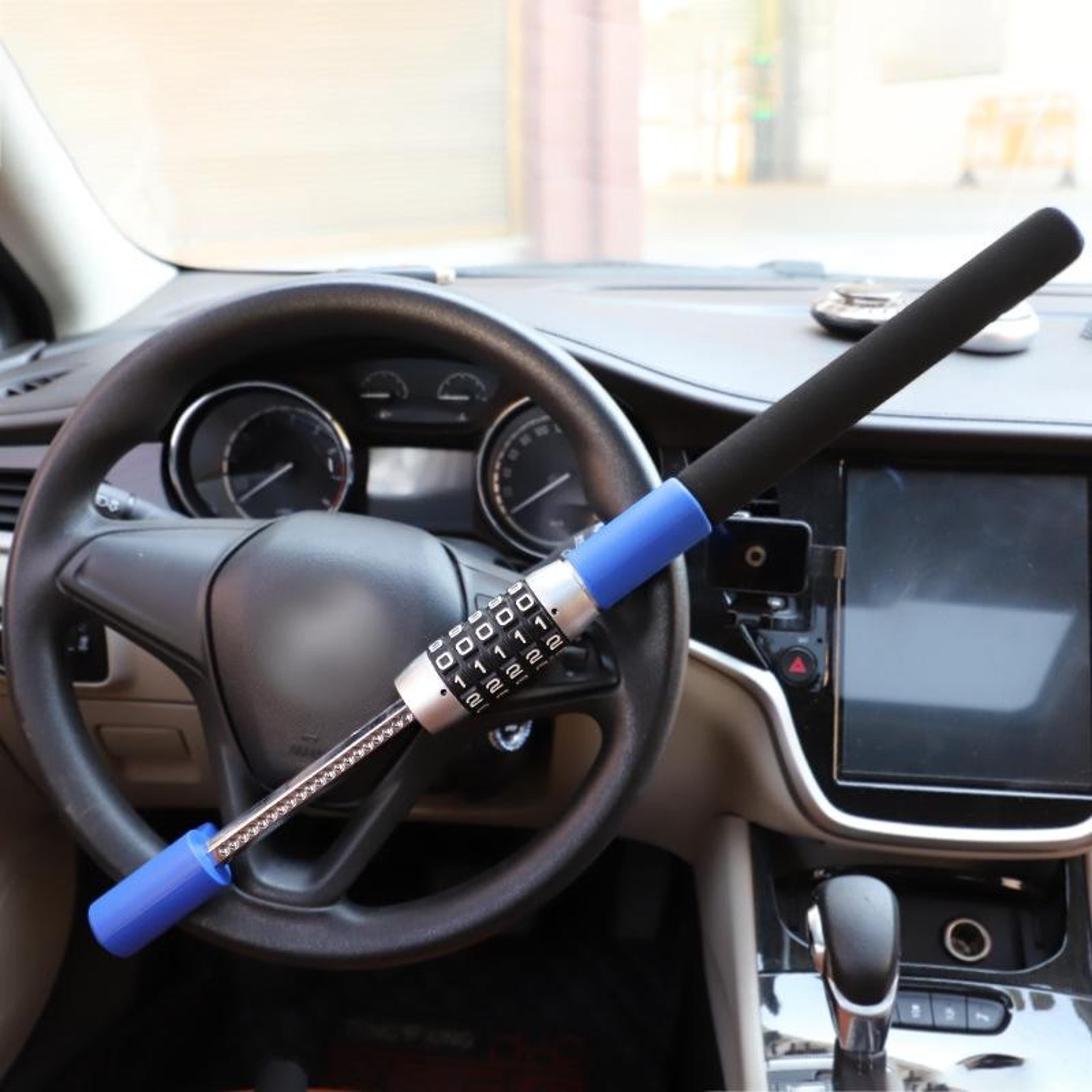 retractable steering wheel lock with combination code security for cars, suvs & trucks