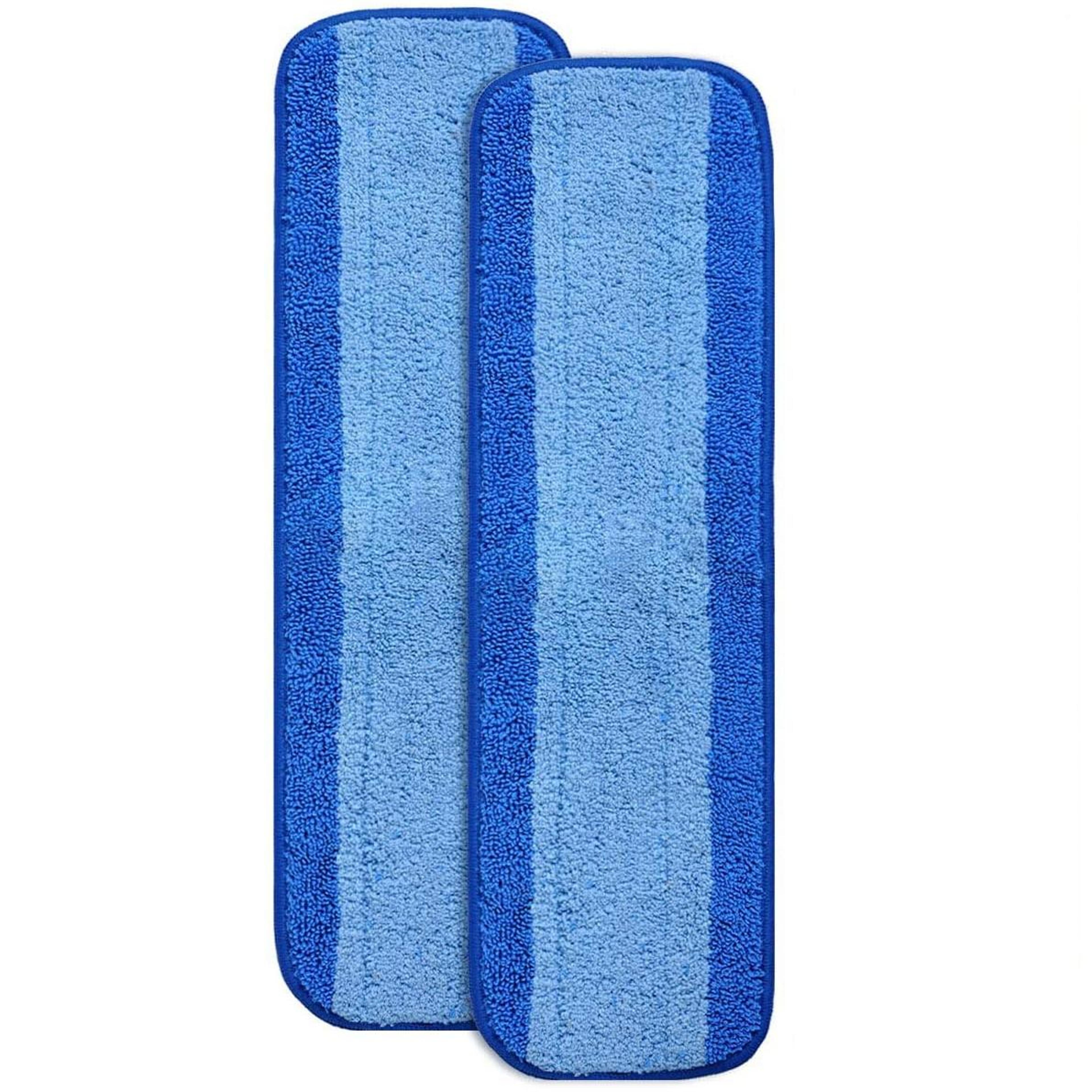 reusable fiber mop replacement pads for bona mops, 2pcs wet & dry washable floor cleaning cloths